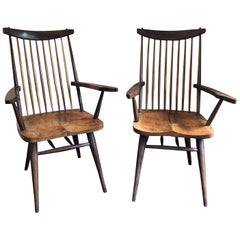 Pair of George Nakashima Style "New" Amrchairs