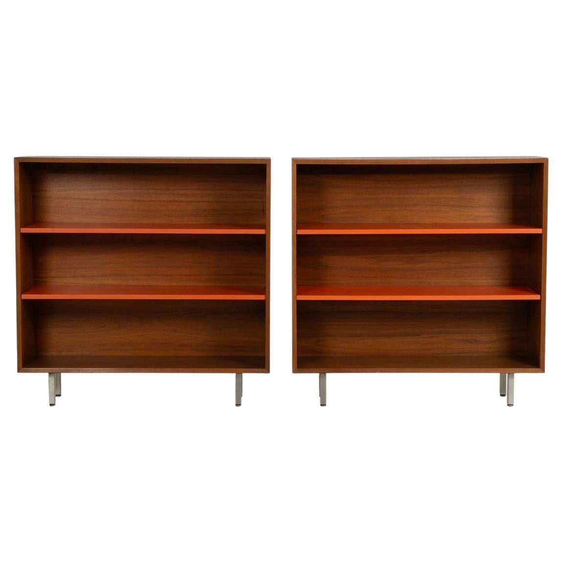 Pair of George Nelson Bookcases for Herman Miller in Walnut, 1950