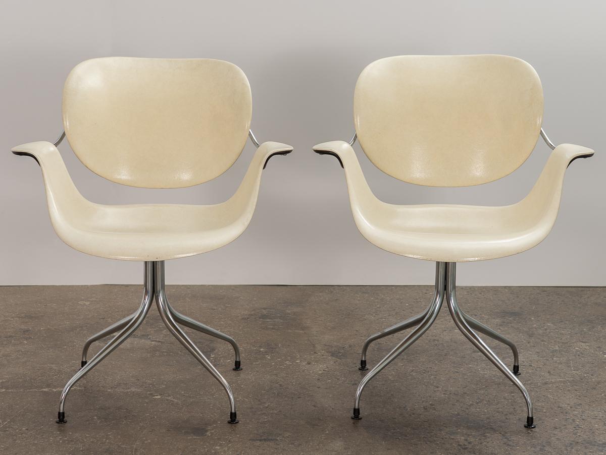 Mid-Century Modern Pair of George Nelson for Herman Miller DAF Swag Leg Chairs