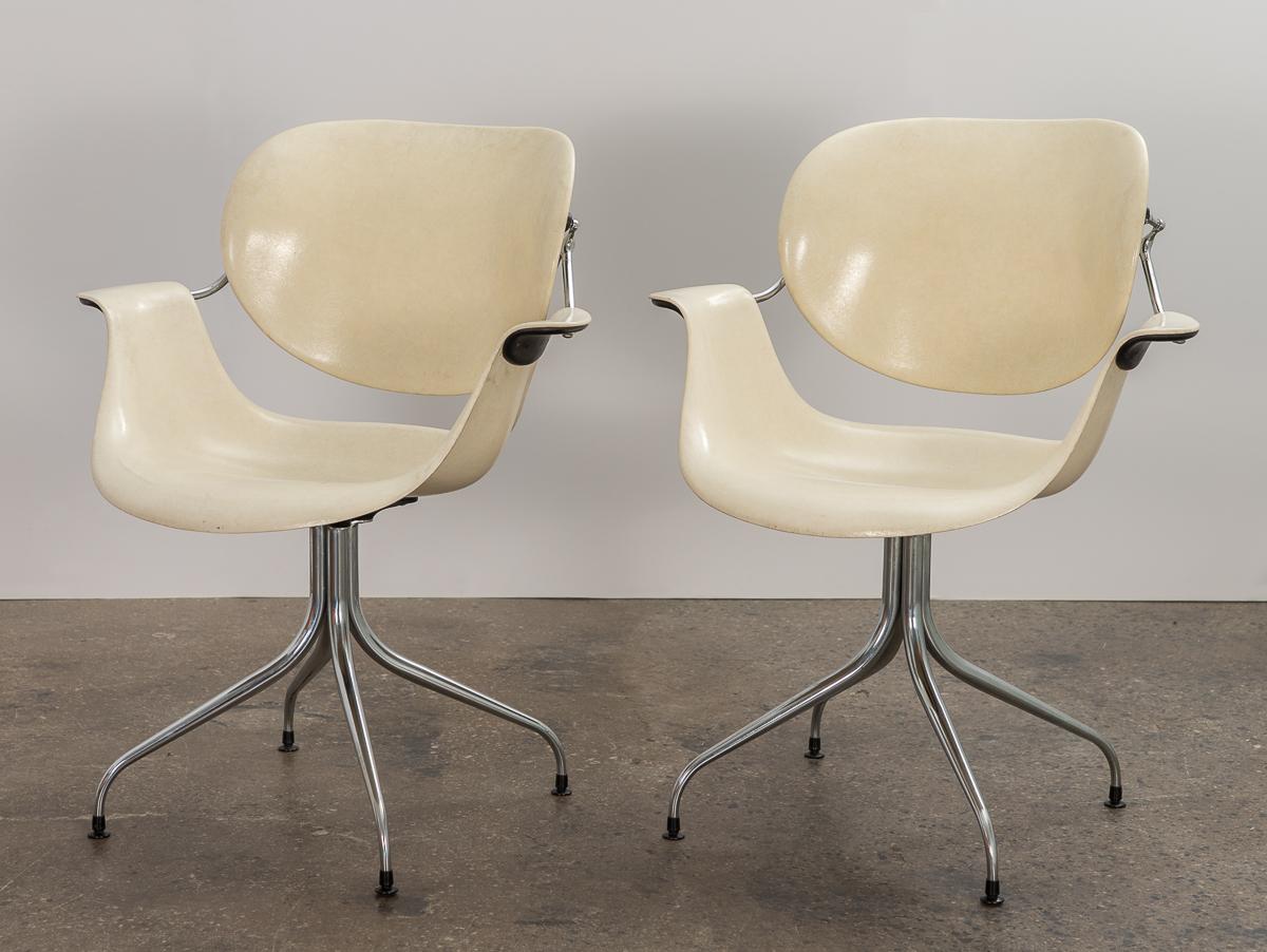 Mid-20th Century Pair of George Nelson for Herman Miller DAF Swag Leg Chairs