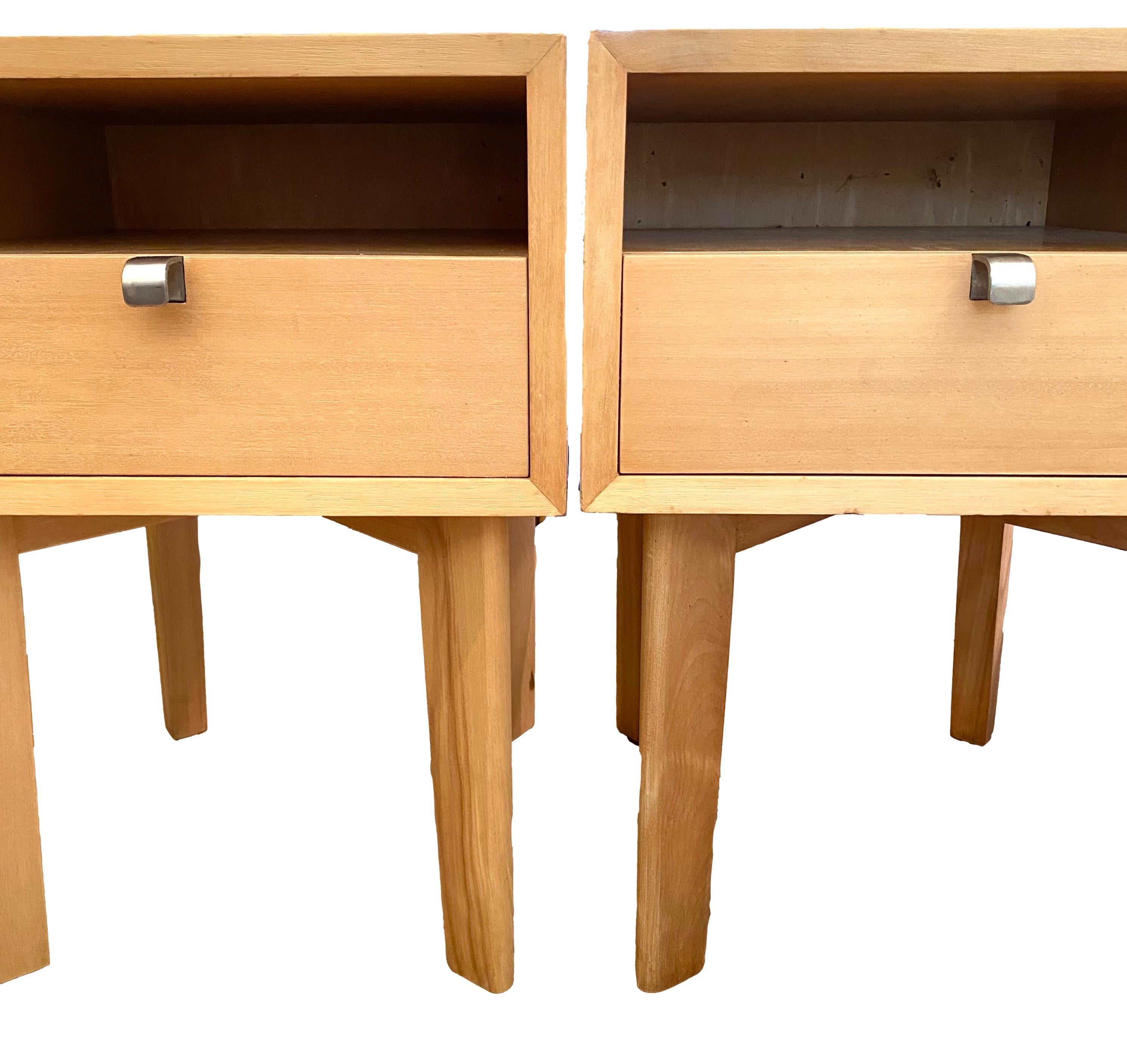 Pair of George Nelson mid-century modern end tables for Herman Miller in a recent matte finish.....