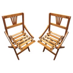 Pair of George Nelson Inspired Child-Size Slat Folding Chair