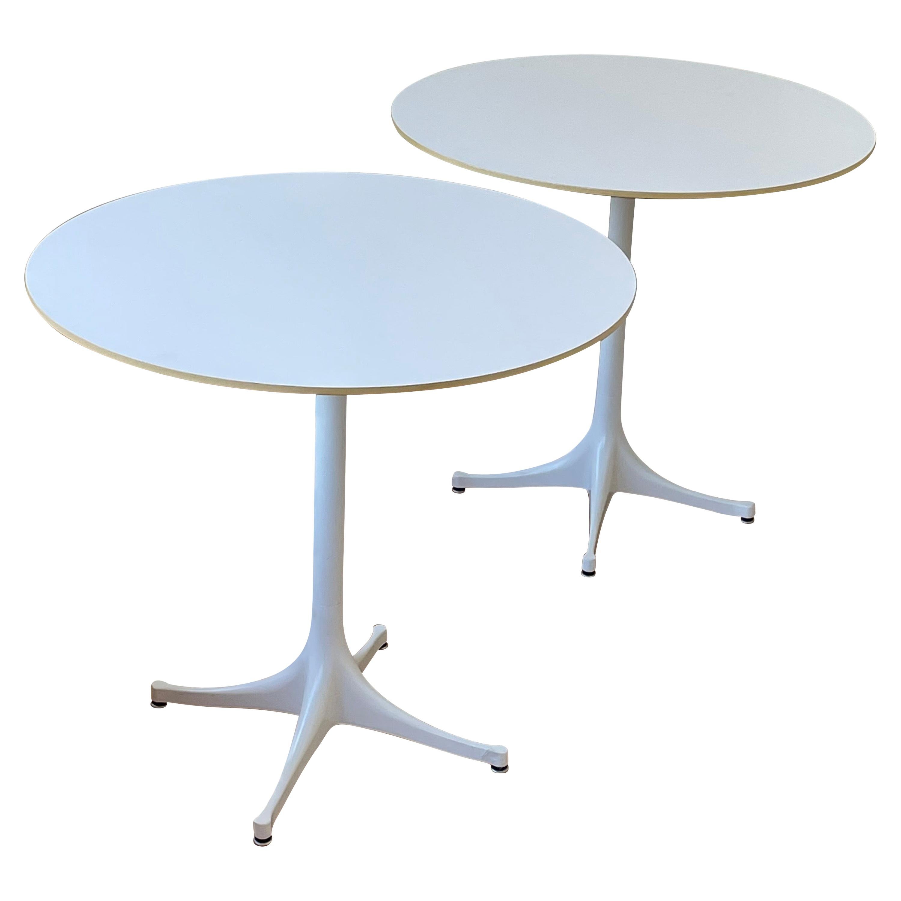 Pair of George Nelson Pedestal Table Model 5254 for Herman Miller