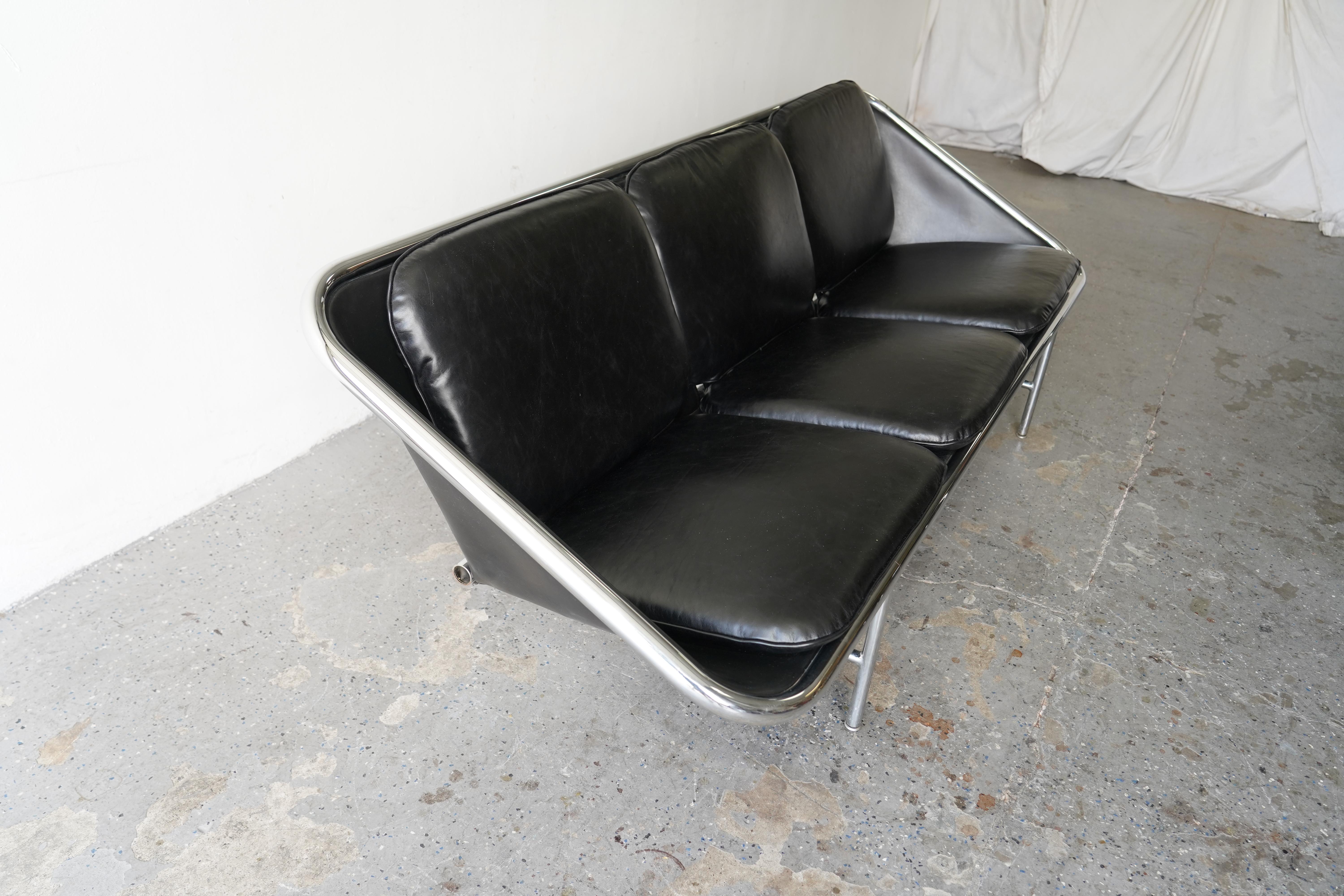 Paire de canapés en cuir George Nelson Sling MCM pour Herman Miller en vente 3
