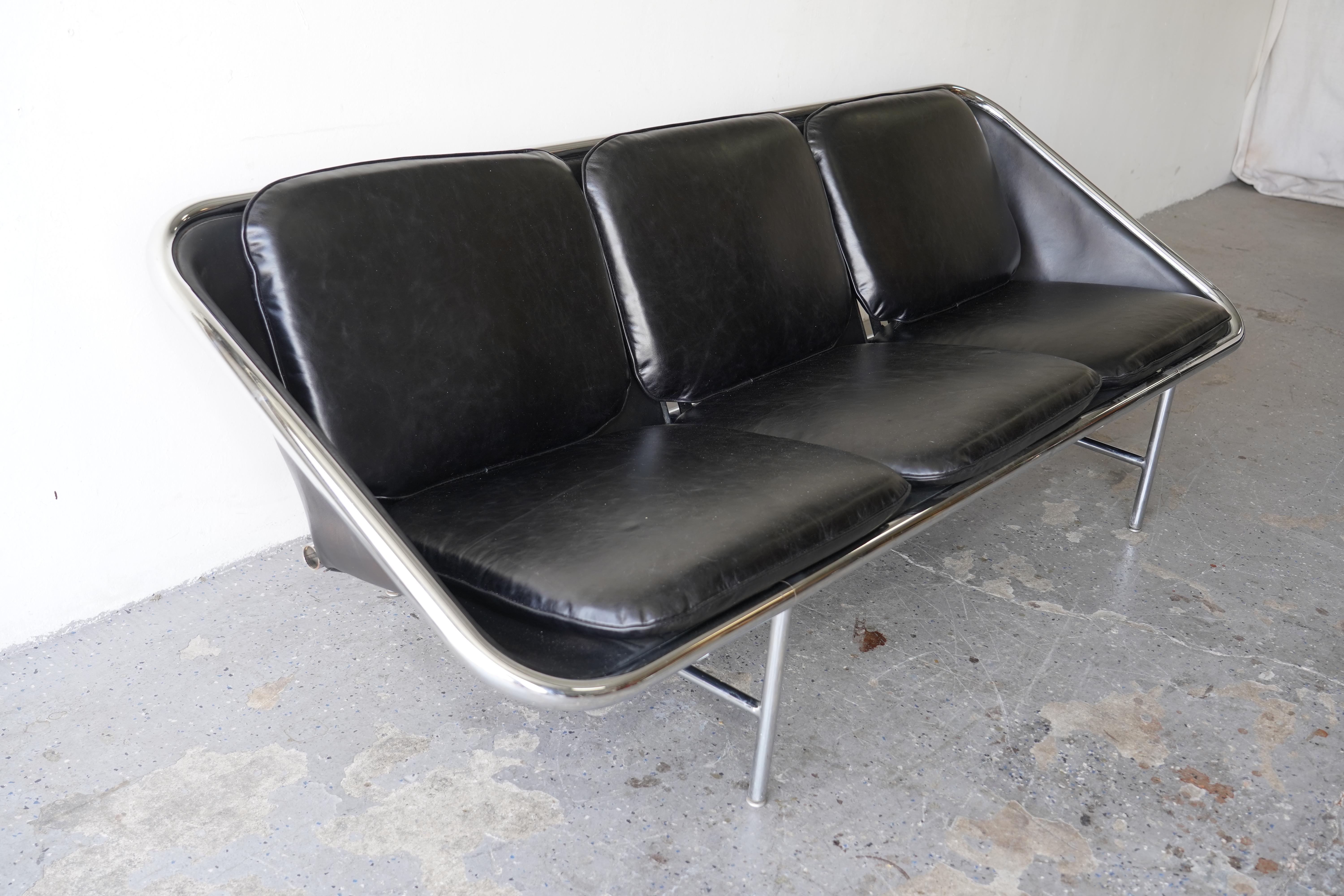 Paire de canapés en cuir George Nelson Sling MCM pour Herman Miller en vente 8