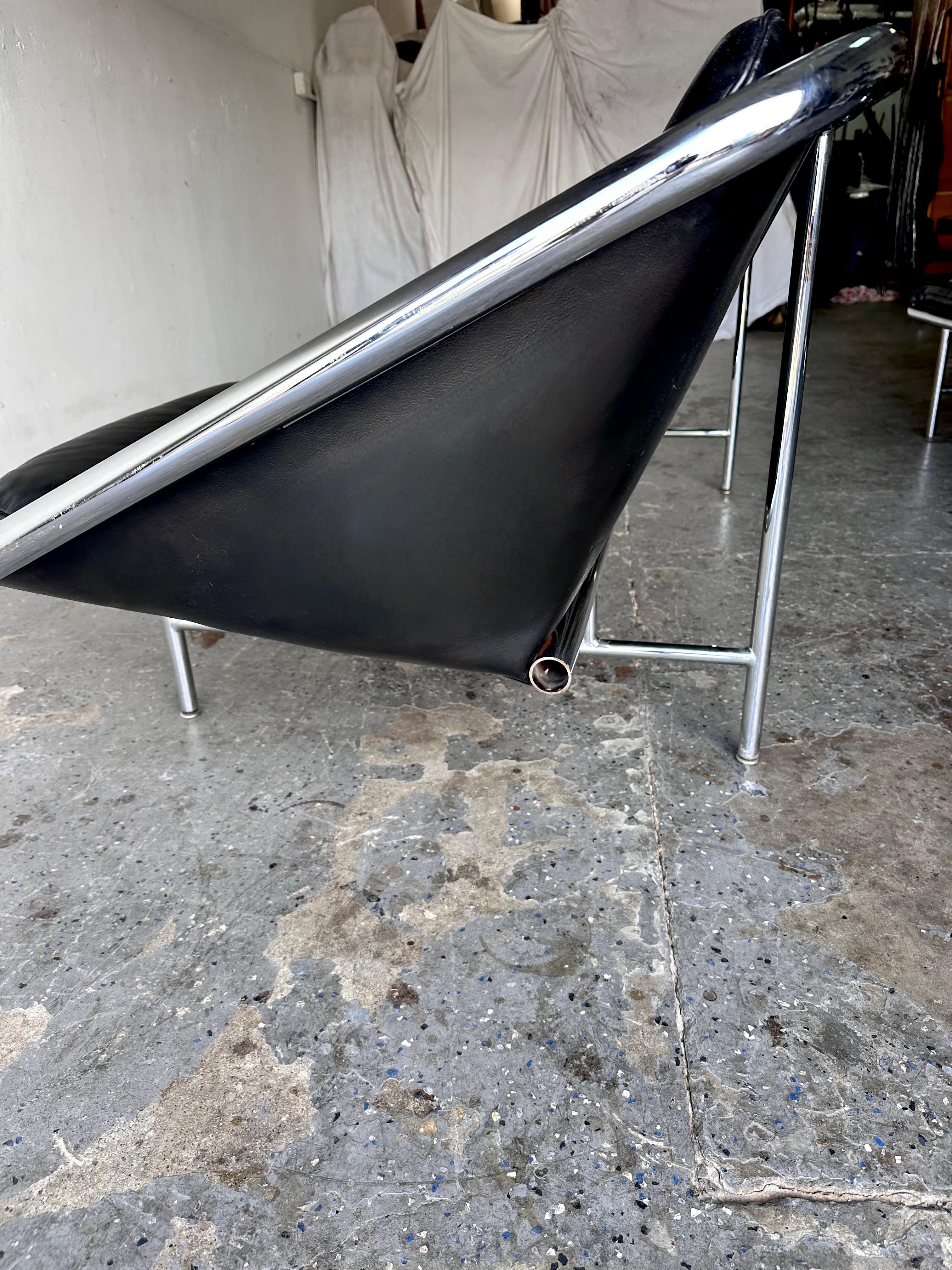 Milieu du XXe siècle Paire de canapés en cuir George Nelson Sling MCM pour Herman Miller en vente