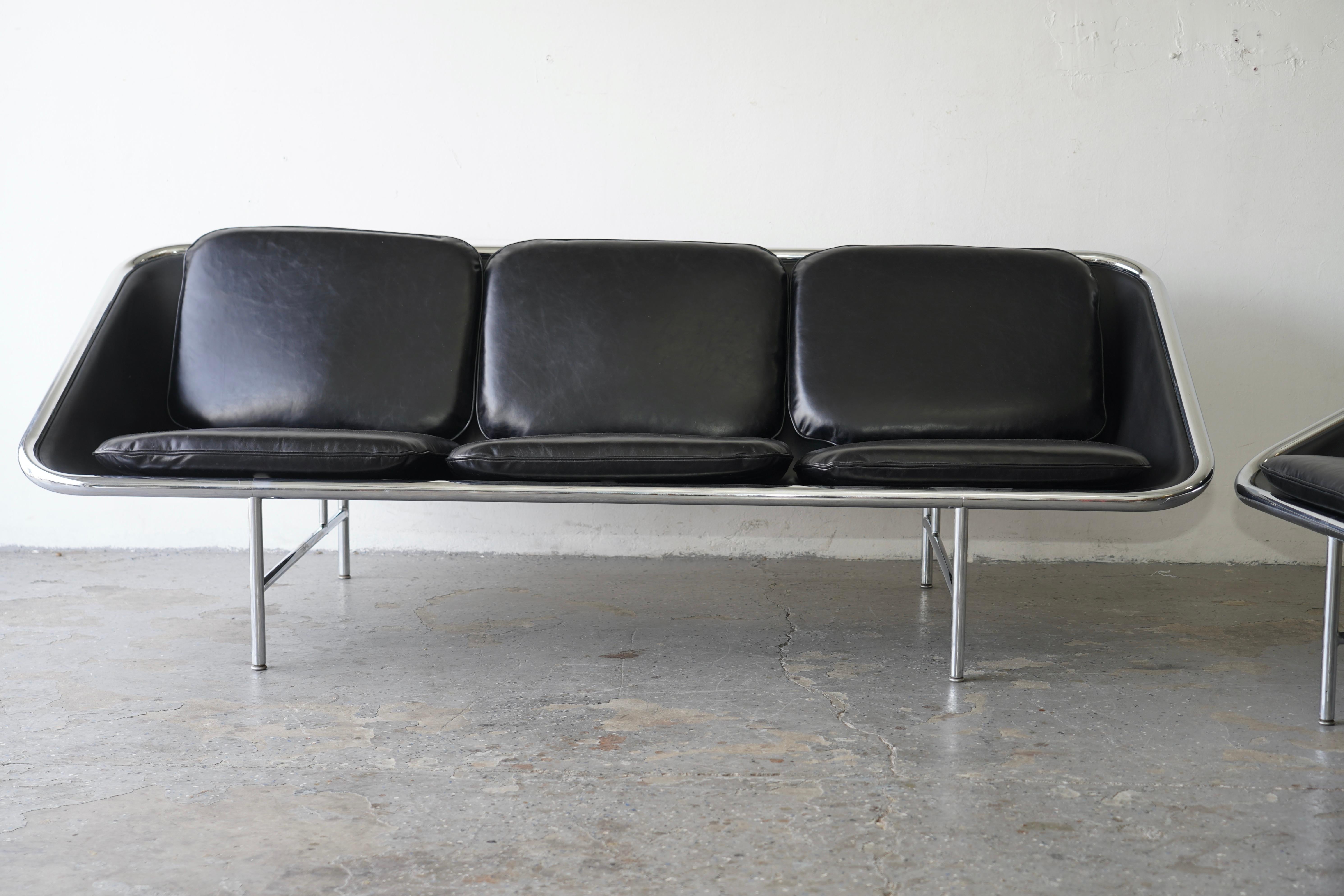 Paire de canapés en cuir George Nelson Sling MCM pour Herman Miller en vente 2