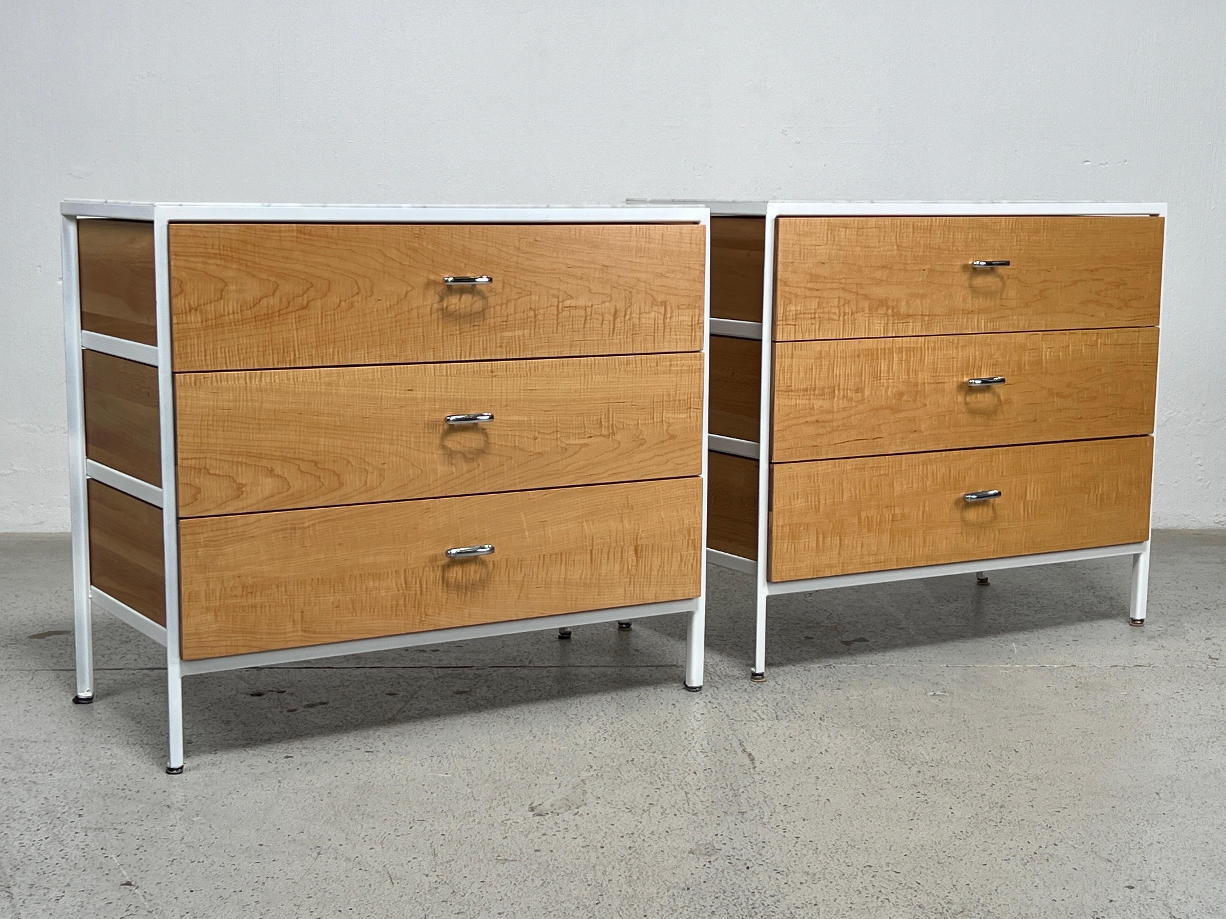 Pair of George Nelson Steel Frame Dressers with Marble Tops 8