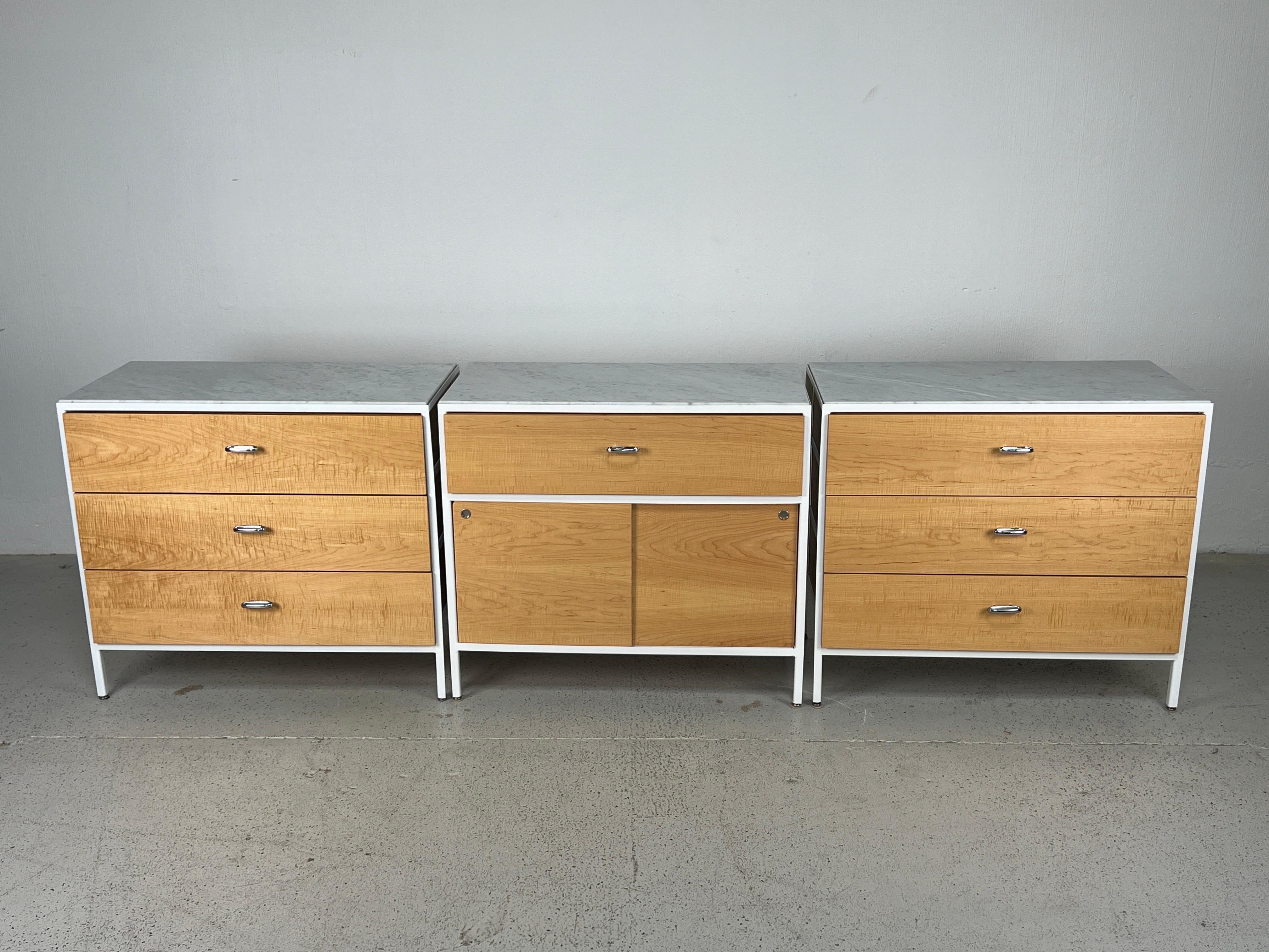 Pair of George Nelson Steel Frame Dressers with Marble Tops 10