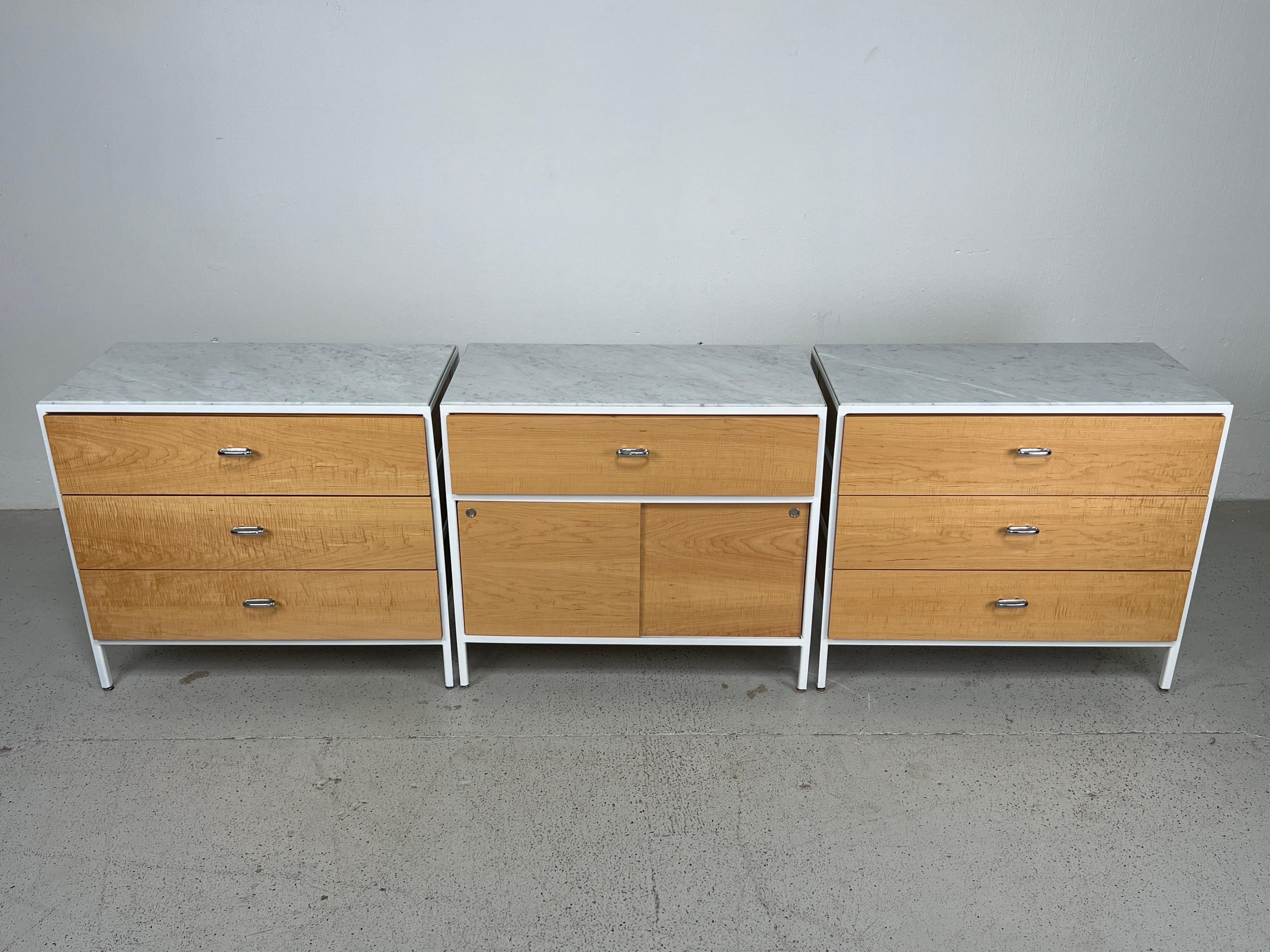 Pair of George Nelson Steel Frame Dressers with Marble Tops 11