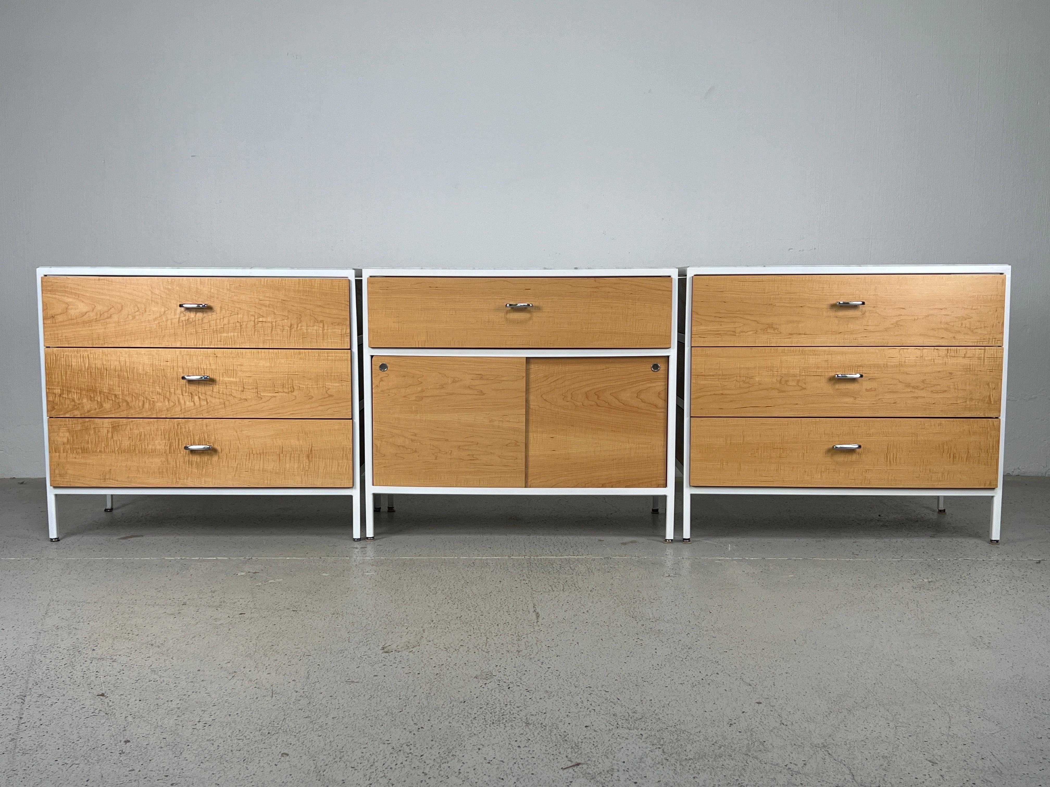Pair of George Nelson Steel Frame Dressers with Marble Tops 12