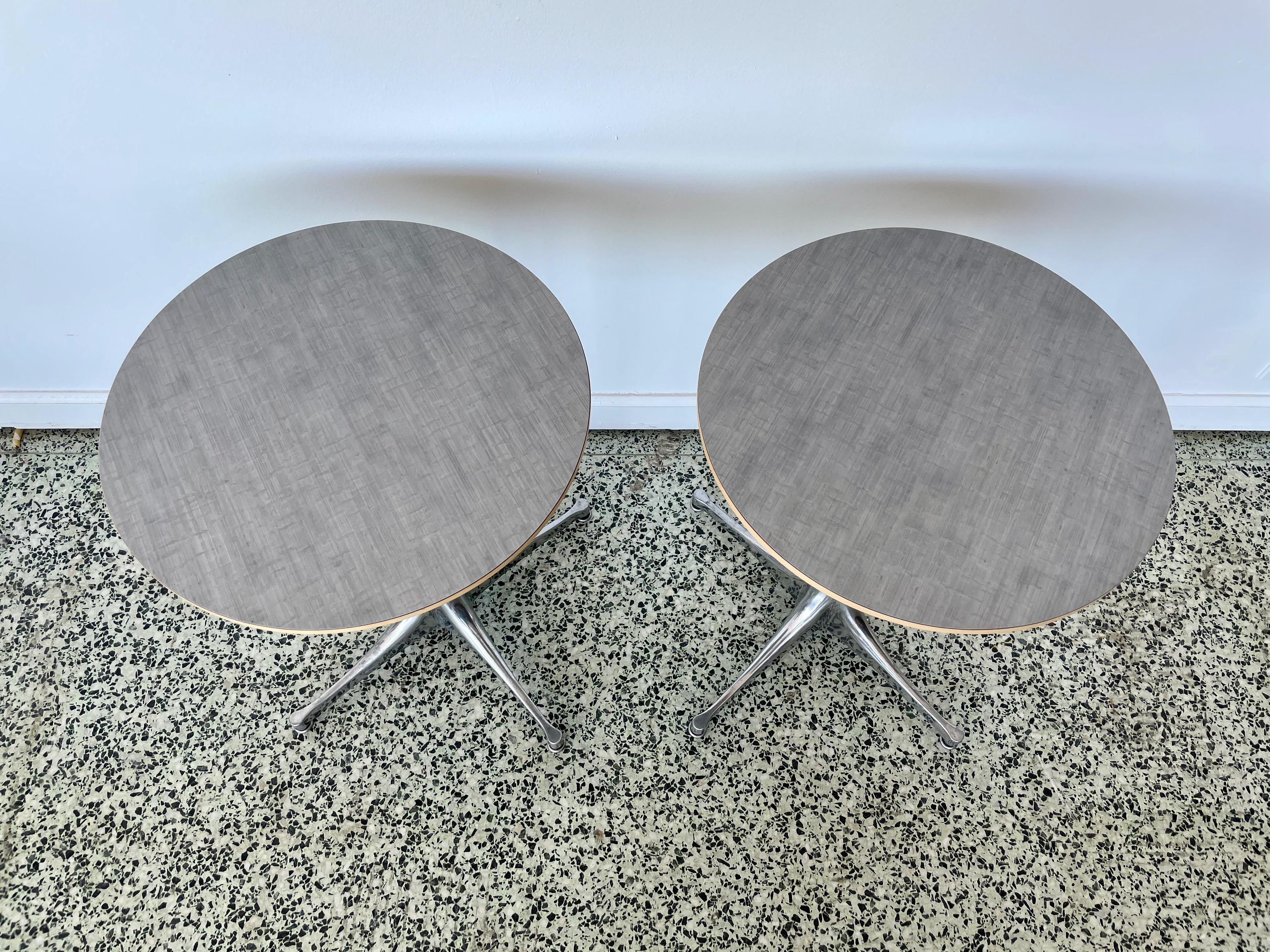 Aluminum Pair of George Nelson Swag Leg Tables