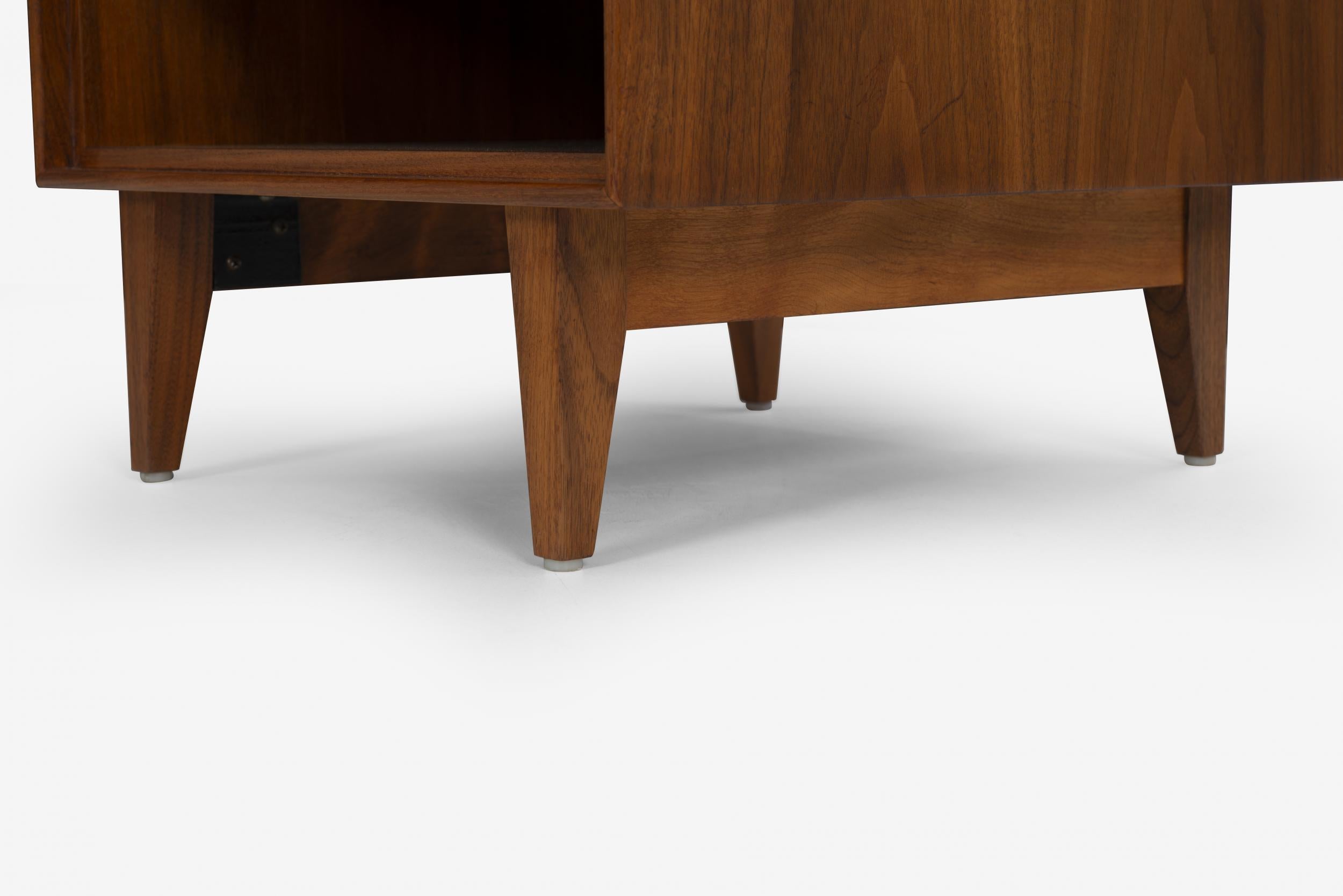Walnut Pair of George Nelson Thin-Edge Nightstands for Herman Miller