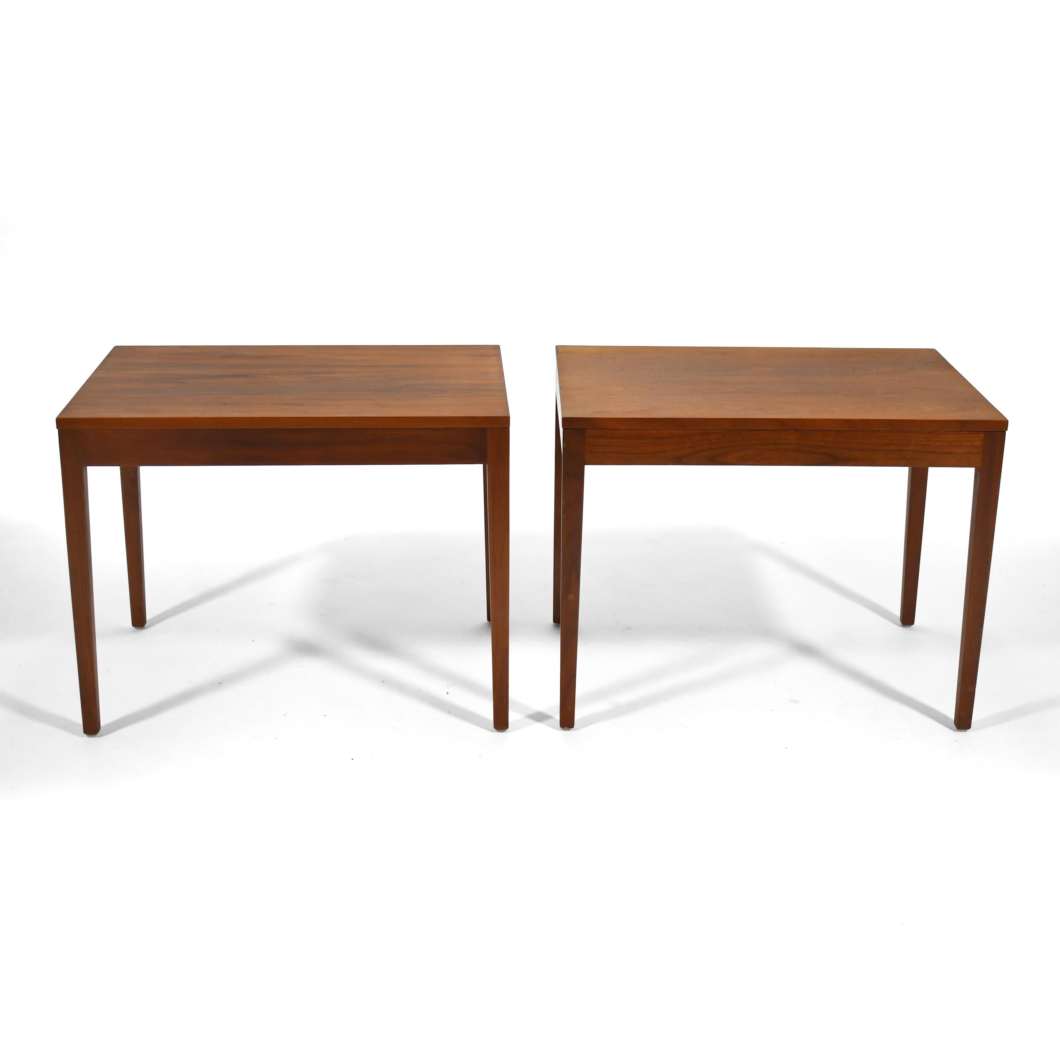 Mid-Century Modern Pair of George Nelson Walnut Side Tables by Herman Miller