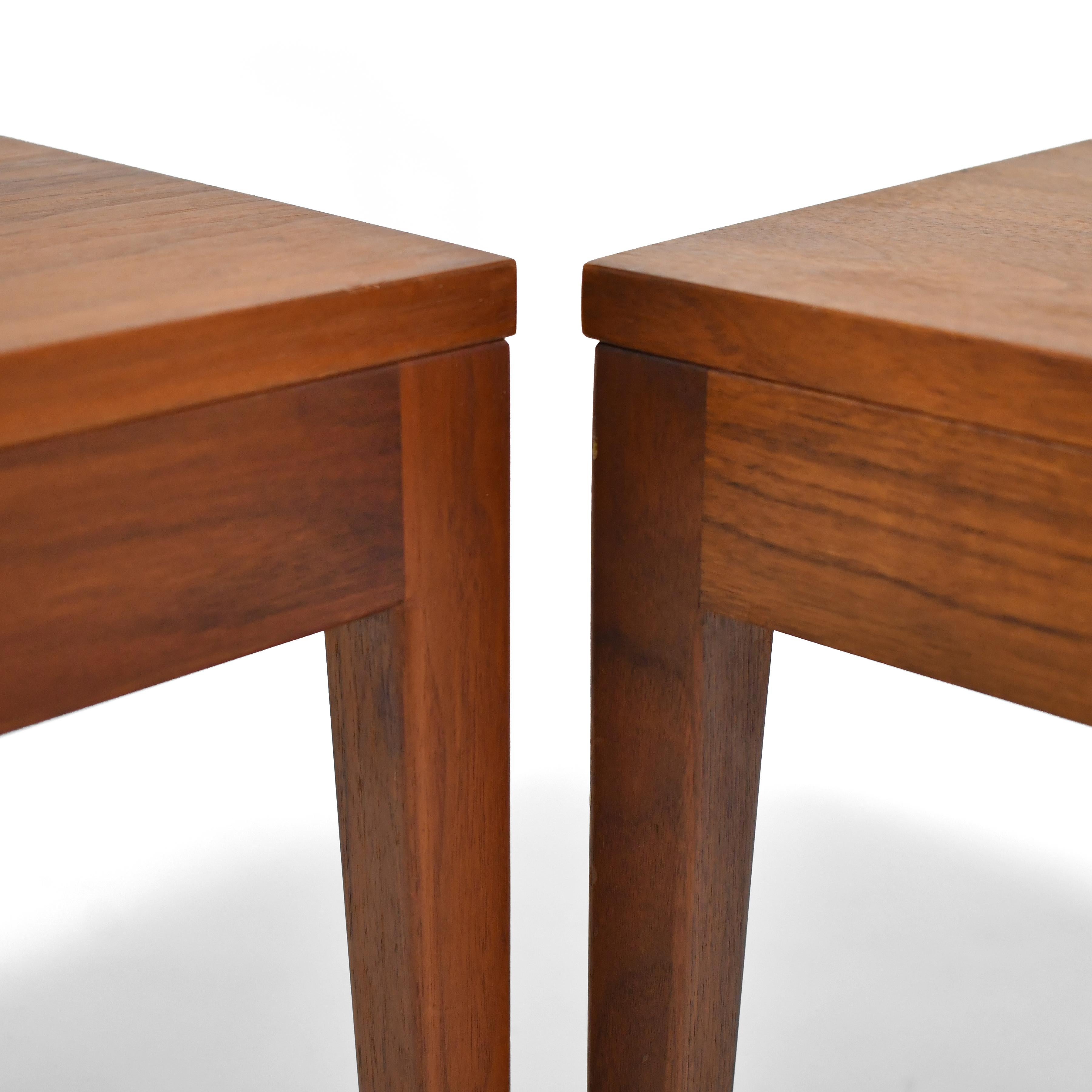 Pair of George Nelson Walnut Side Tables by Herman Miller In Good Condition In Highland, IN