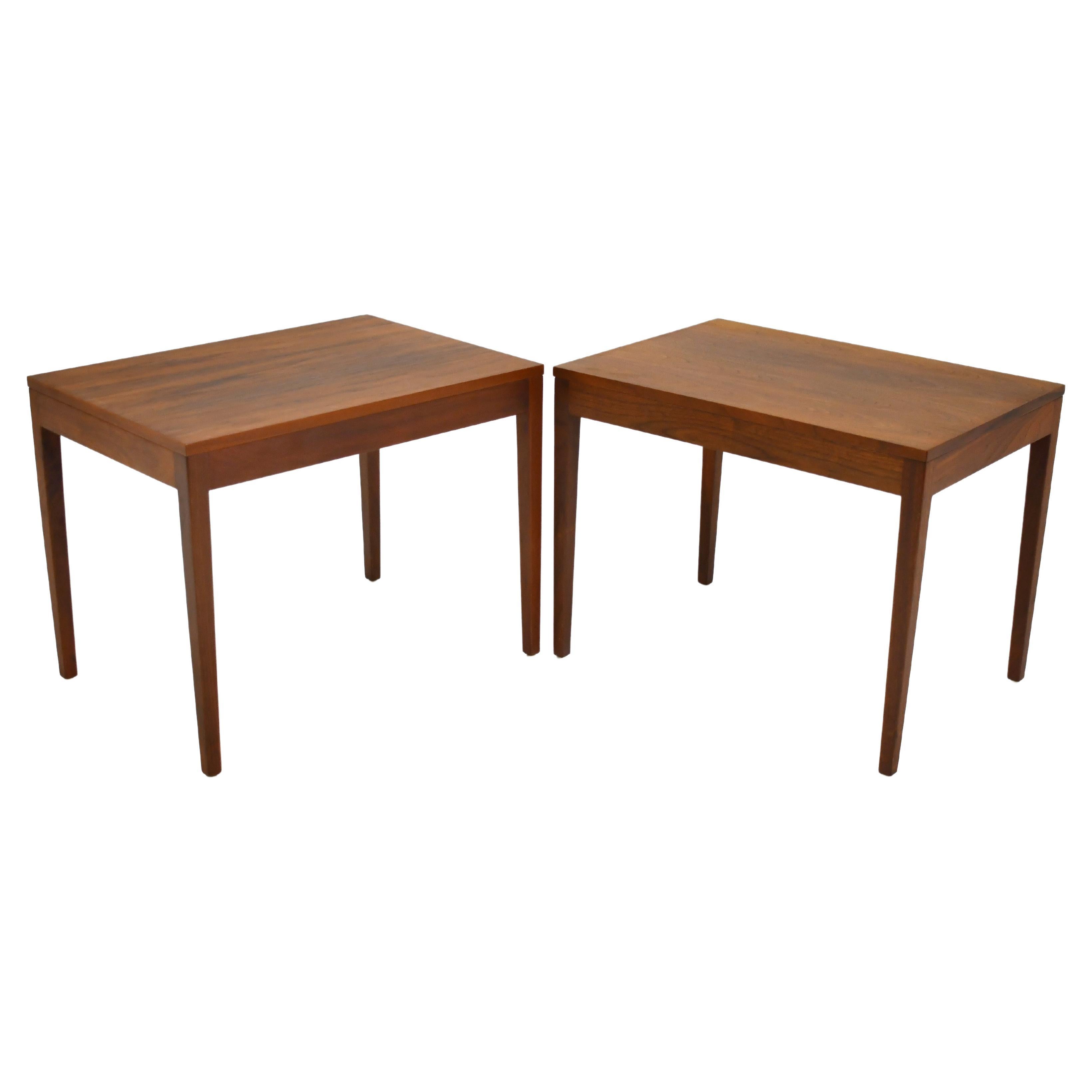 Pair of George Nelson Walnut Side Tables by Herman Miller