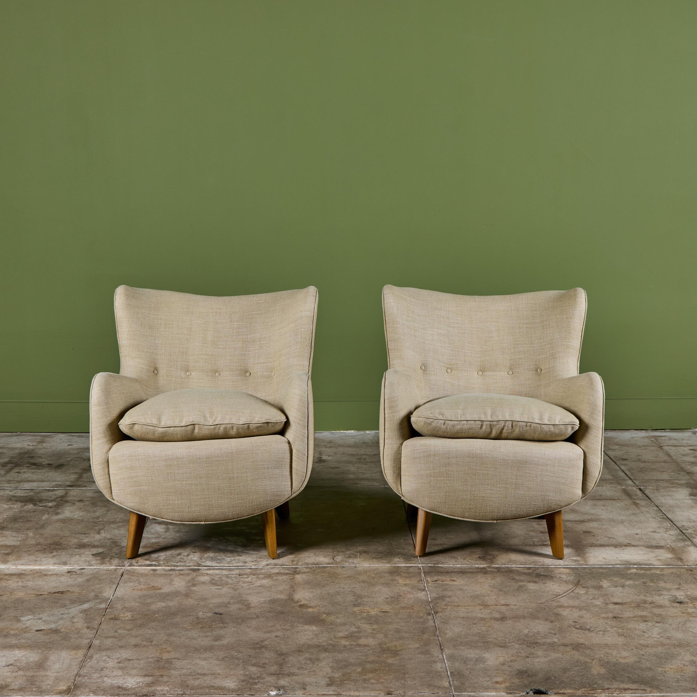 Mid-Century moderno Coppia di sedie da salotto Wingback di George Nelson per Herman Miller in vendita