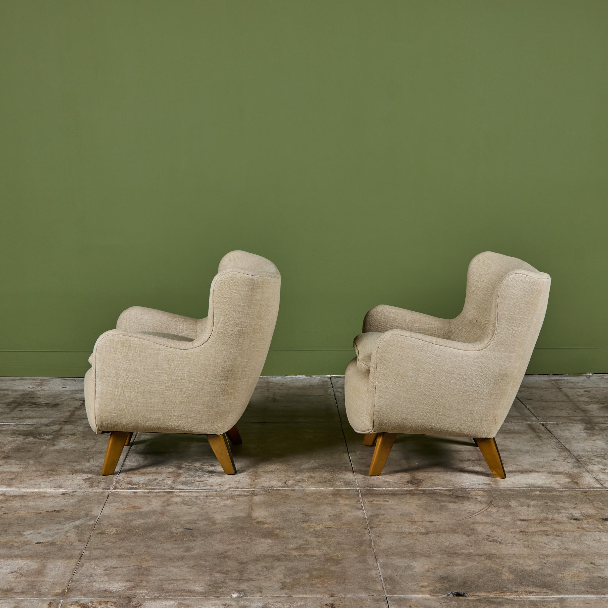 Americano Coppia di sedie da salotto Wingback di George Nelson per Herman Miller in vendita