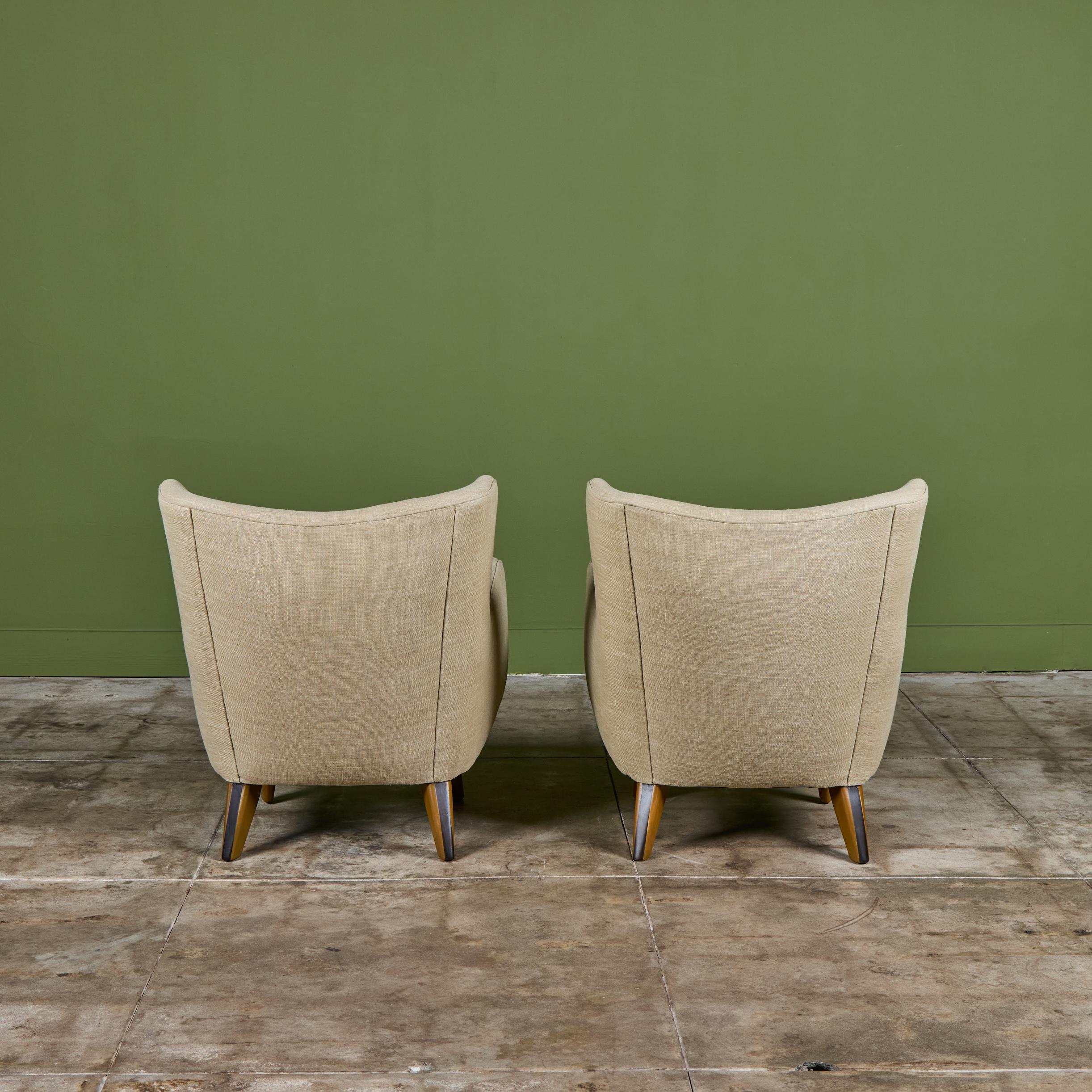 Metà XX secolo Coppia di sedie da salotto Wingback di George Nelson per Herman Miller in vendita