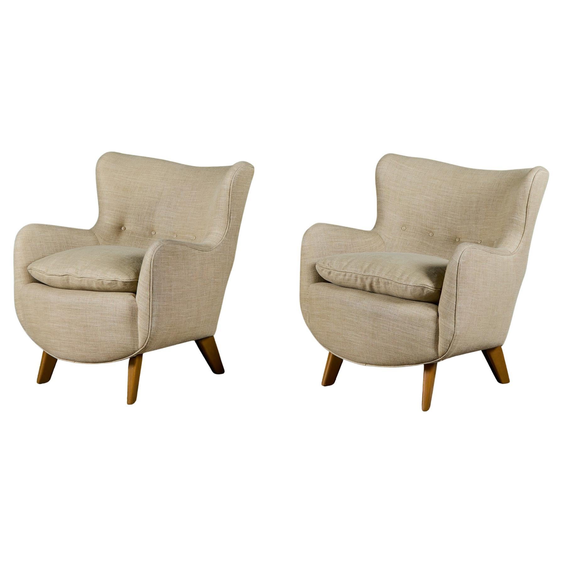 Pair of George Nelson Wingback Lounge Chairs for Herman Miller