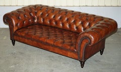 Pair Of George Smith "Early Victorian" Model Leather Chesterfields, Tufted Sofas