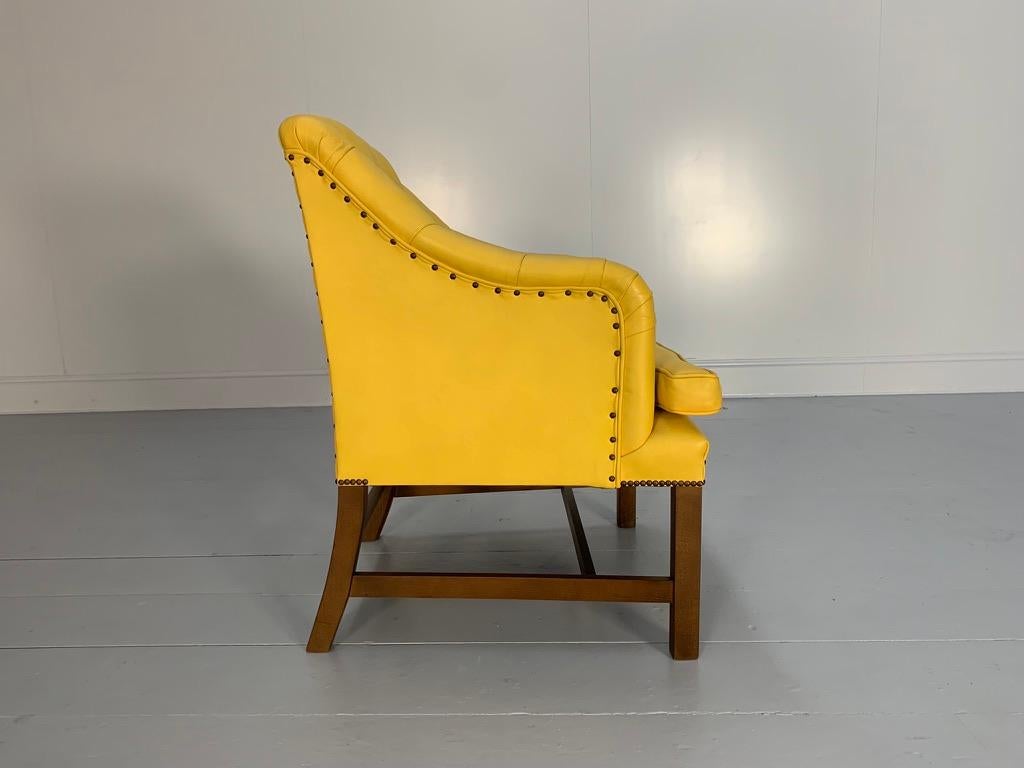Paire de fauteuils géorgiens George Smith - en cuir jaune en vente 1