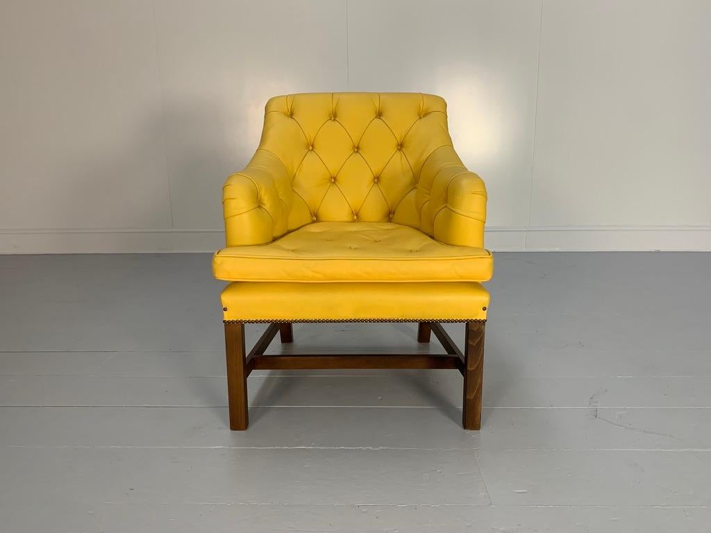 Paire de fauteuils géorgiens George Smith - en cuir jaune en vente 4