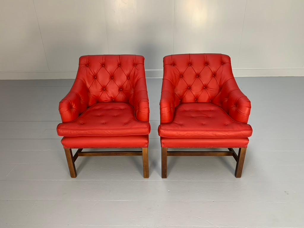 On offer on this occasion is perhaps the last pair of armchairs you need ever buy, it being a superb identical pair of George Smith 