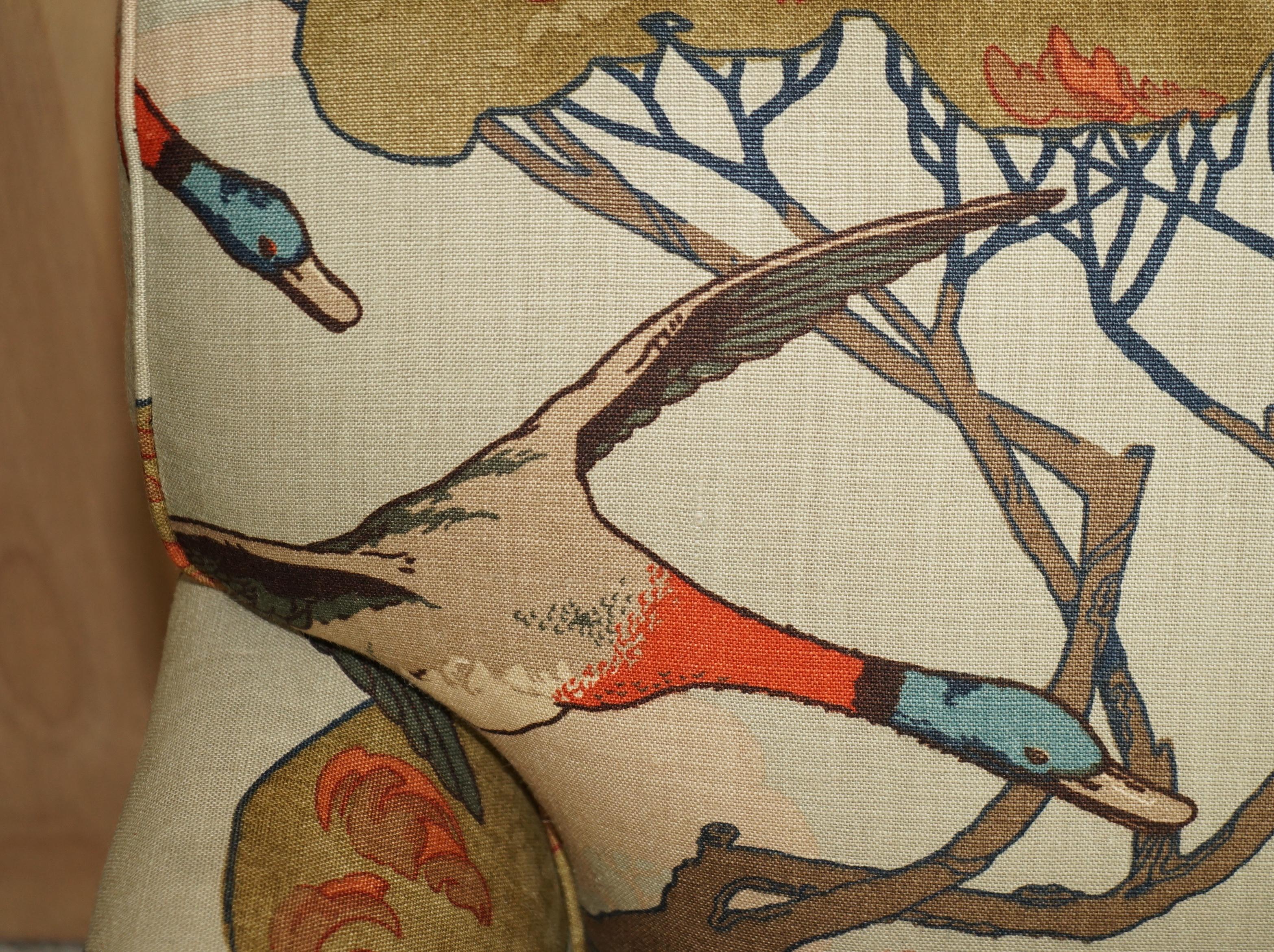 Upholstery PAIR OF GEORGE SMITH HOWARD SIGNATURE SCROLL ARM MULBERRY FLYING DUCKS ARMCHAiRS