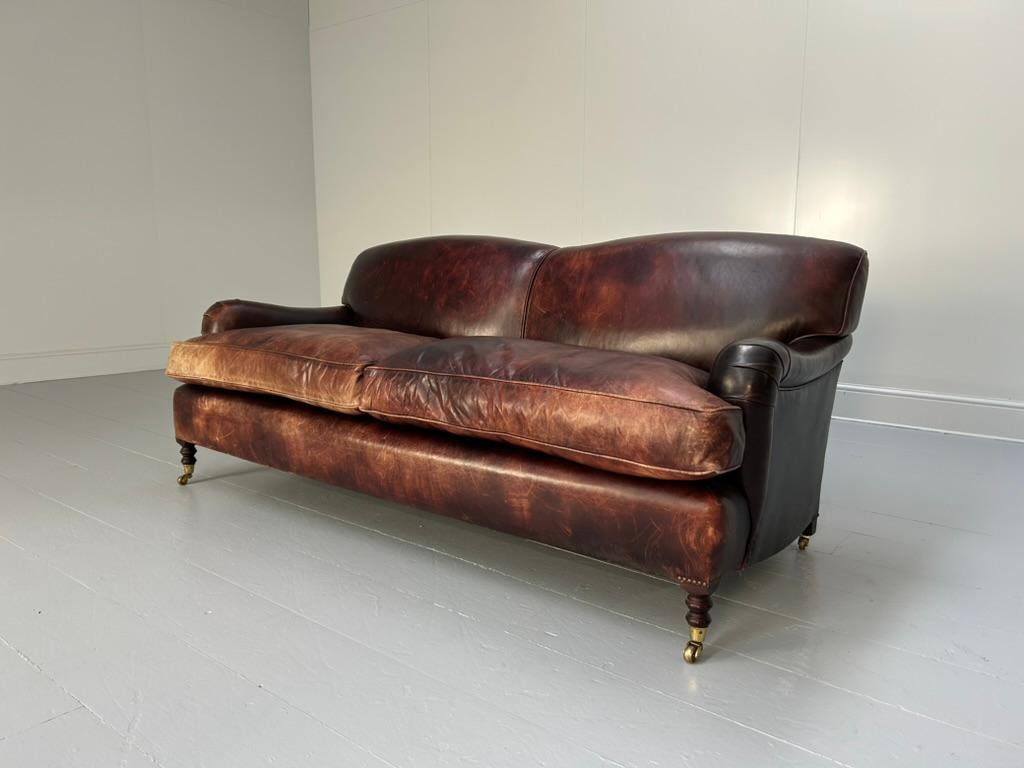 Paar George Smith „Signature“ 2,5-Sitz-Sofas aus Ochsenblutleder im Angebot 3