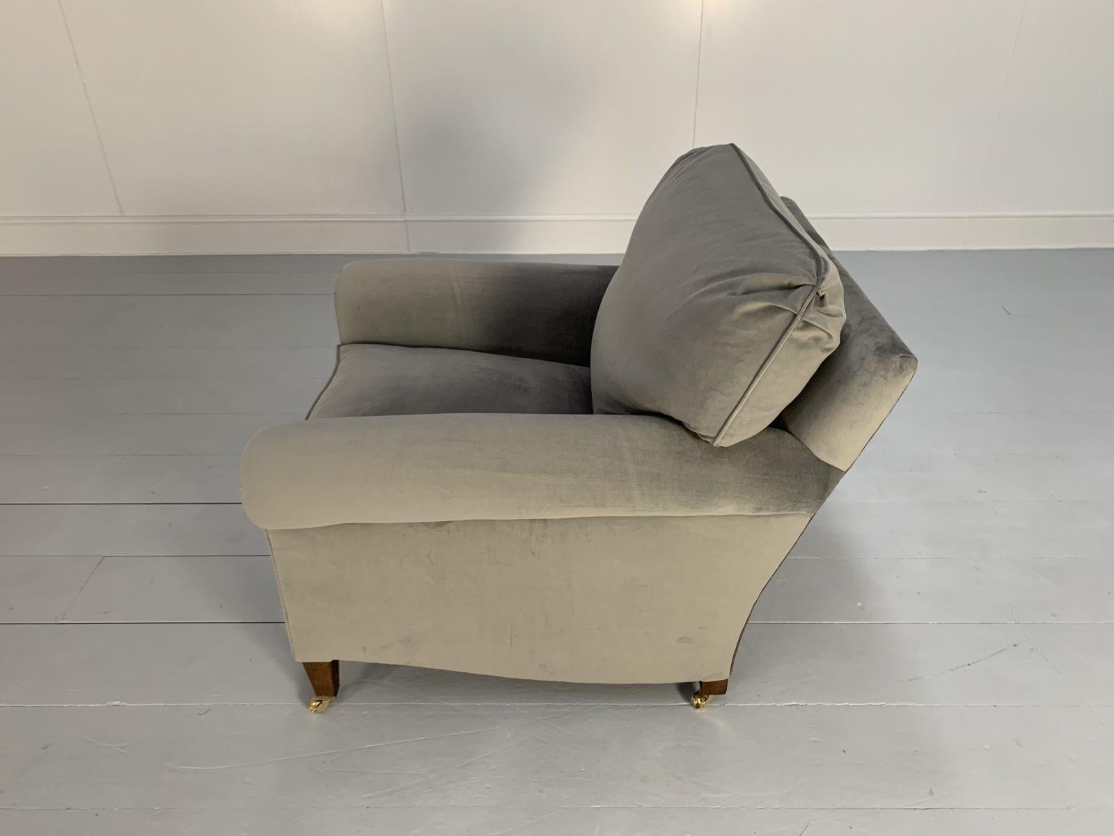 Pair of George Smith “Signature” Armchairs, in Pale Grey Ralph Lauren Velvet 8