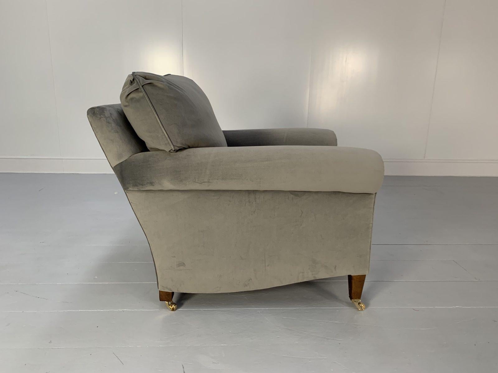 Pair of George Smith “Signature” Armchairs, in Pale Grey Ralph Lauren Velvet 3