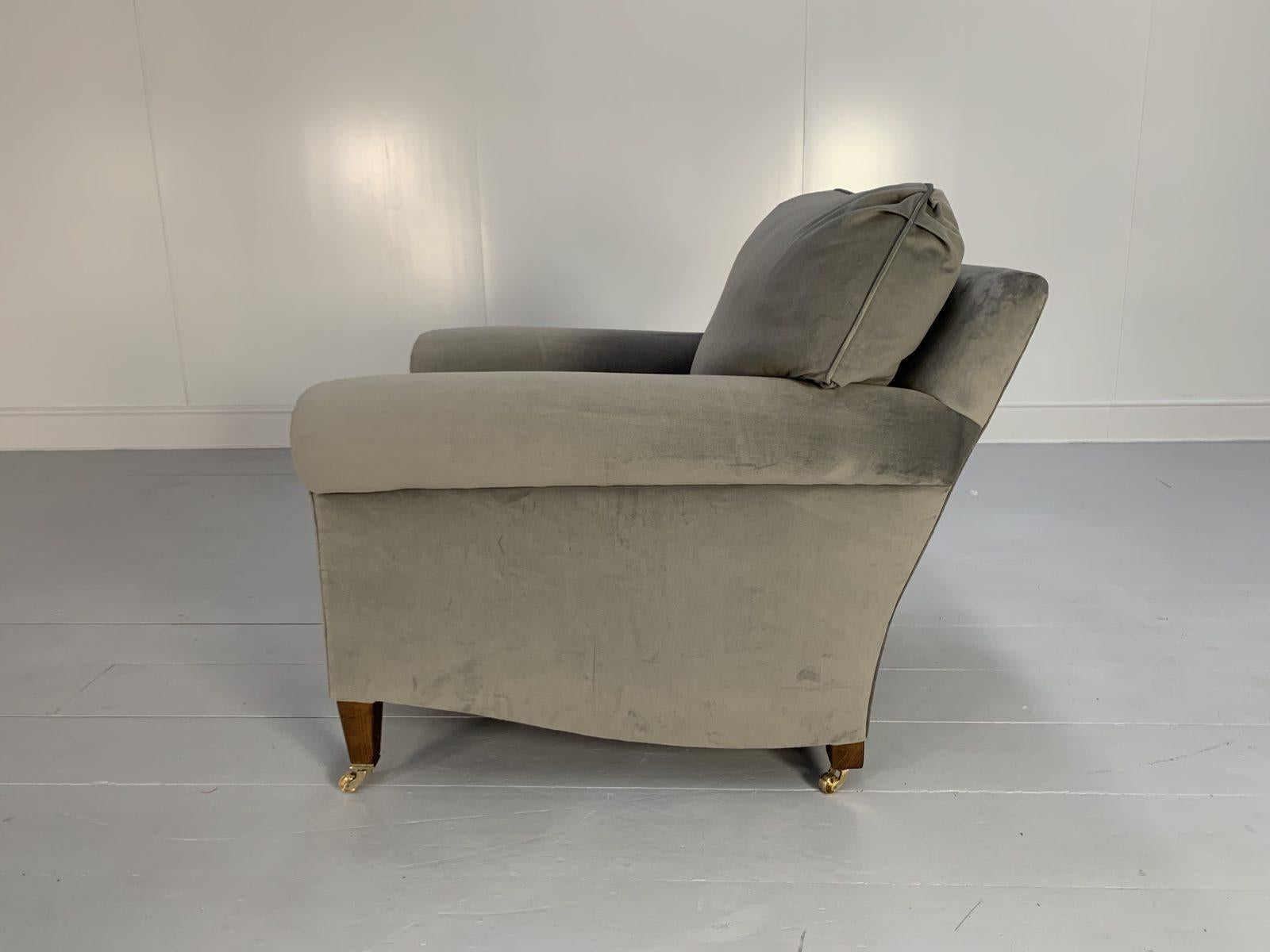 Pair of George Smith “Signature” Armchairs, in Pale Grey Ralph Lauren Velvet 5