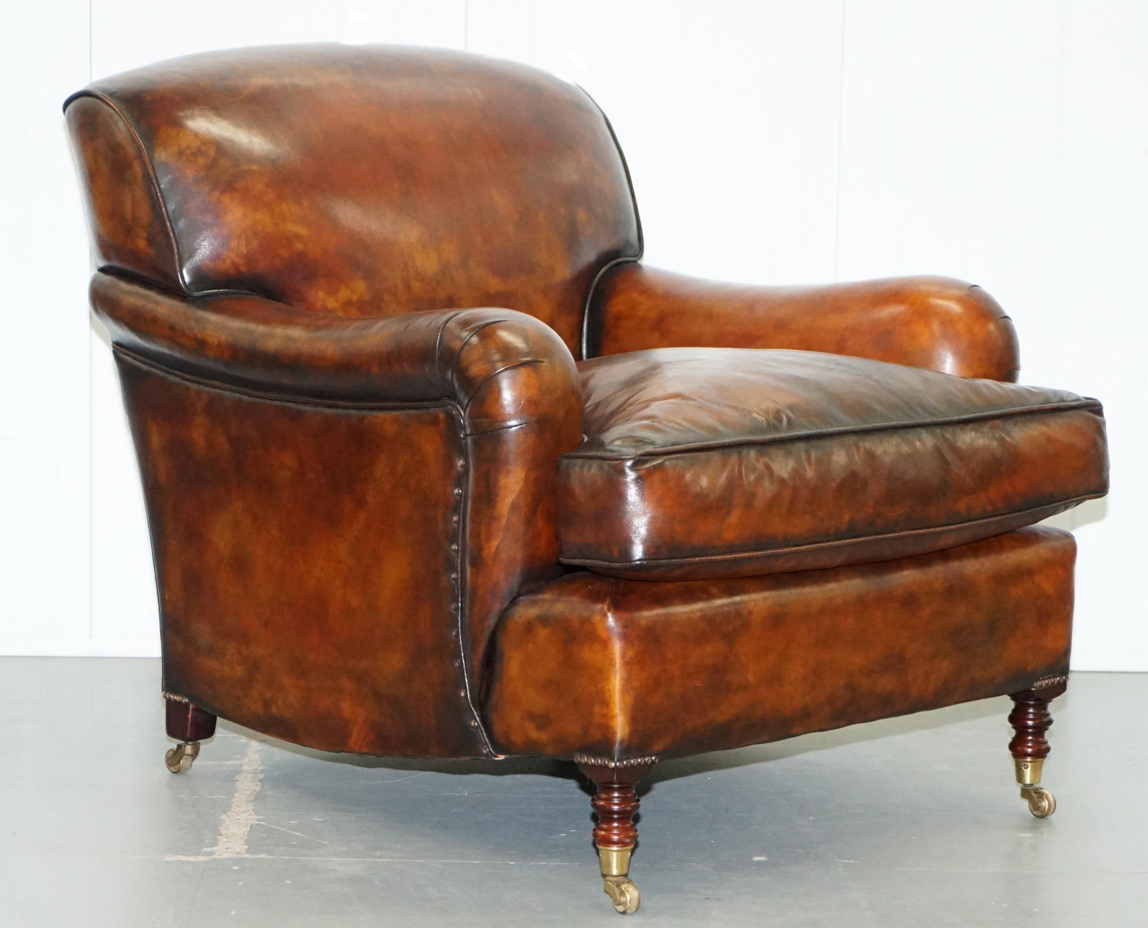 We are delighted to offer for sale this stunning pair of original handmade in England George Smith Signature hand dyed cigar brown leather club armchairs RRP £13,000

These are the finest handmade in England chairs you will find today buy one of