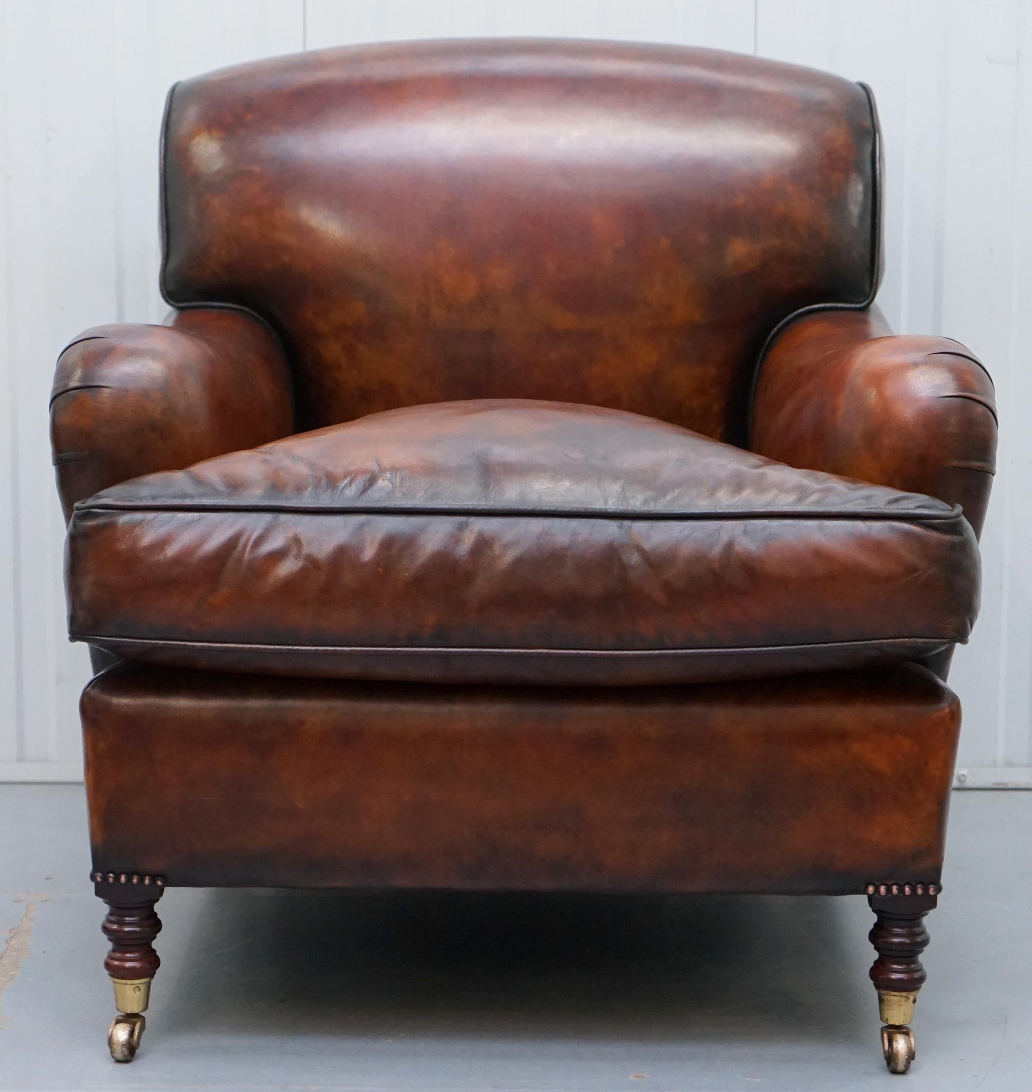 Ein Paar George Smith Signature Howard Zigarrenleder-Sessel braun (Viktorianisch)