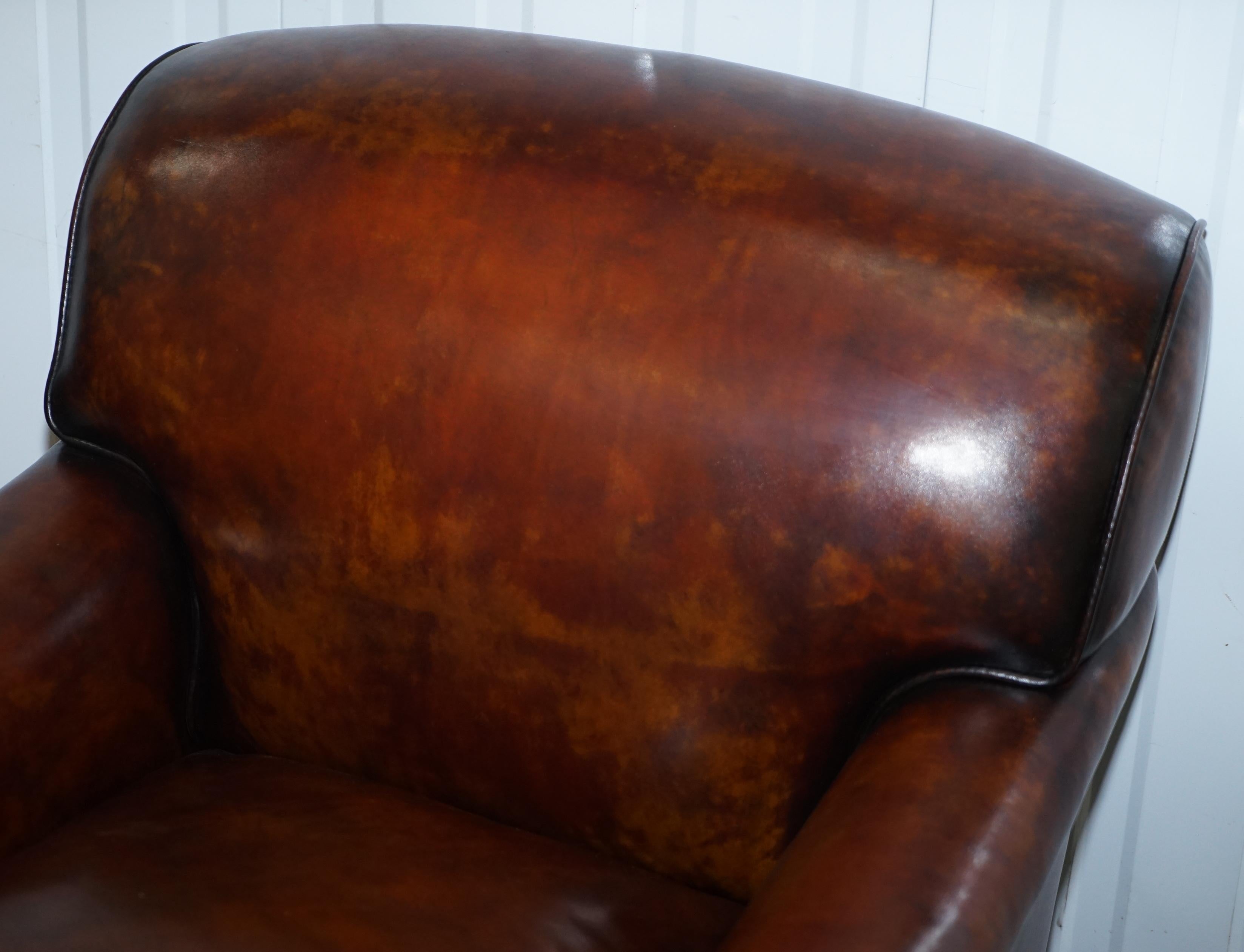 Ein Paar George Smith Signature Howard Zigarrenleder-Sessel braun (Handgefertigt)