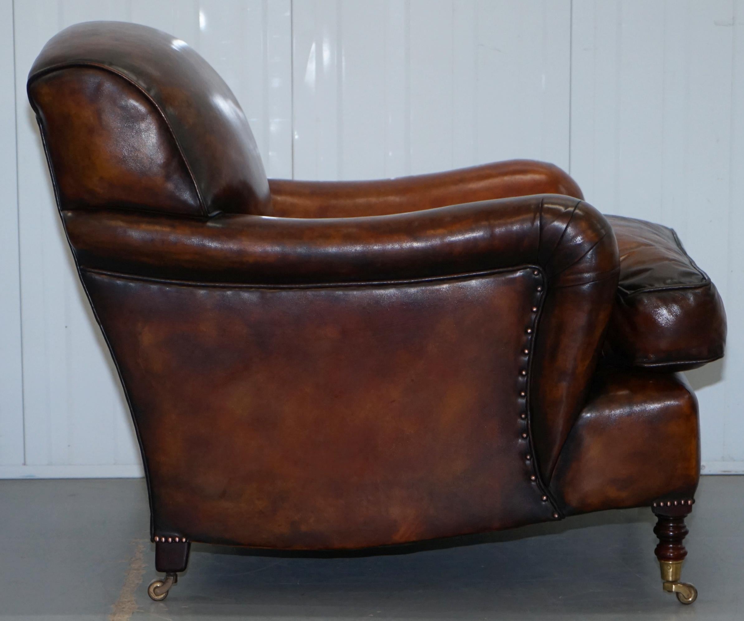 20th Century Pair of George Smith Signature Howard Cigar Brown Leather Armchairs