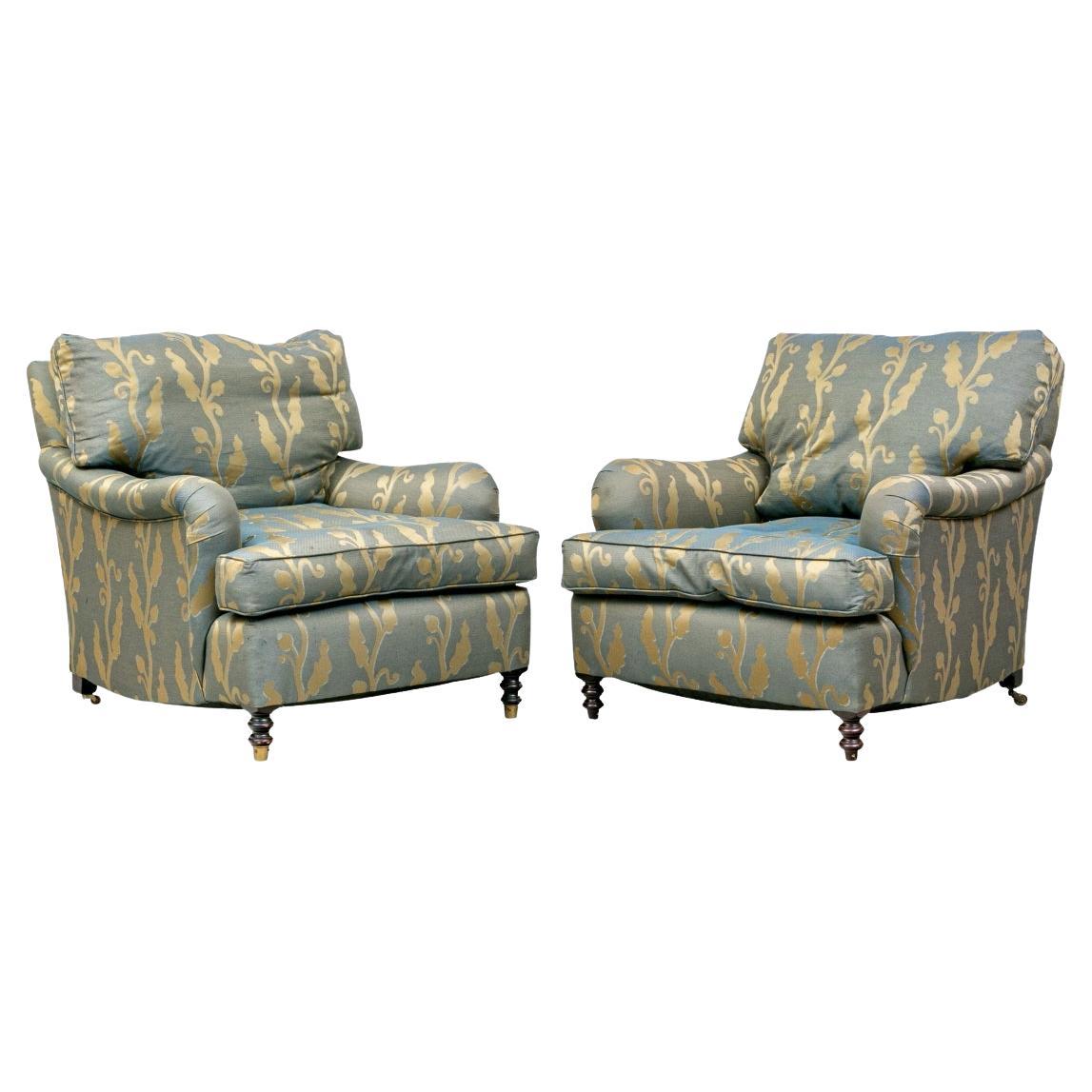 Pair Of George Smith Signature Lounge Chairs For Restoration (#1)
