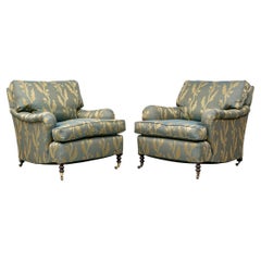 Pair Of George Smith Signature Lounge Chairs For Restoration (#2)