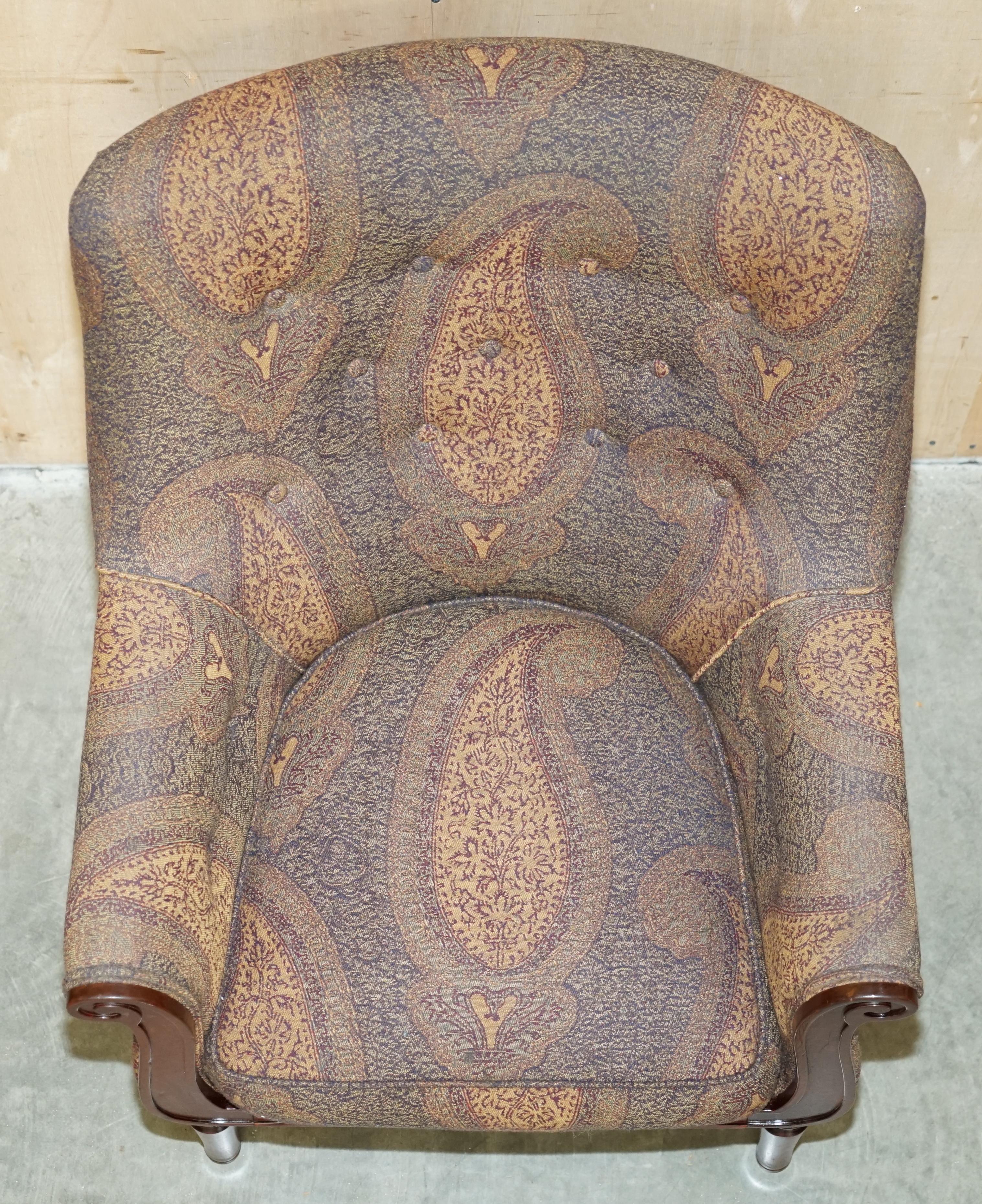 PAiR OF GEORGE SMITH WILLIAM IV LIBRARY ARMCHAIRS UNIQUE UPHOLSTERY 5