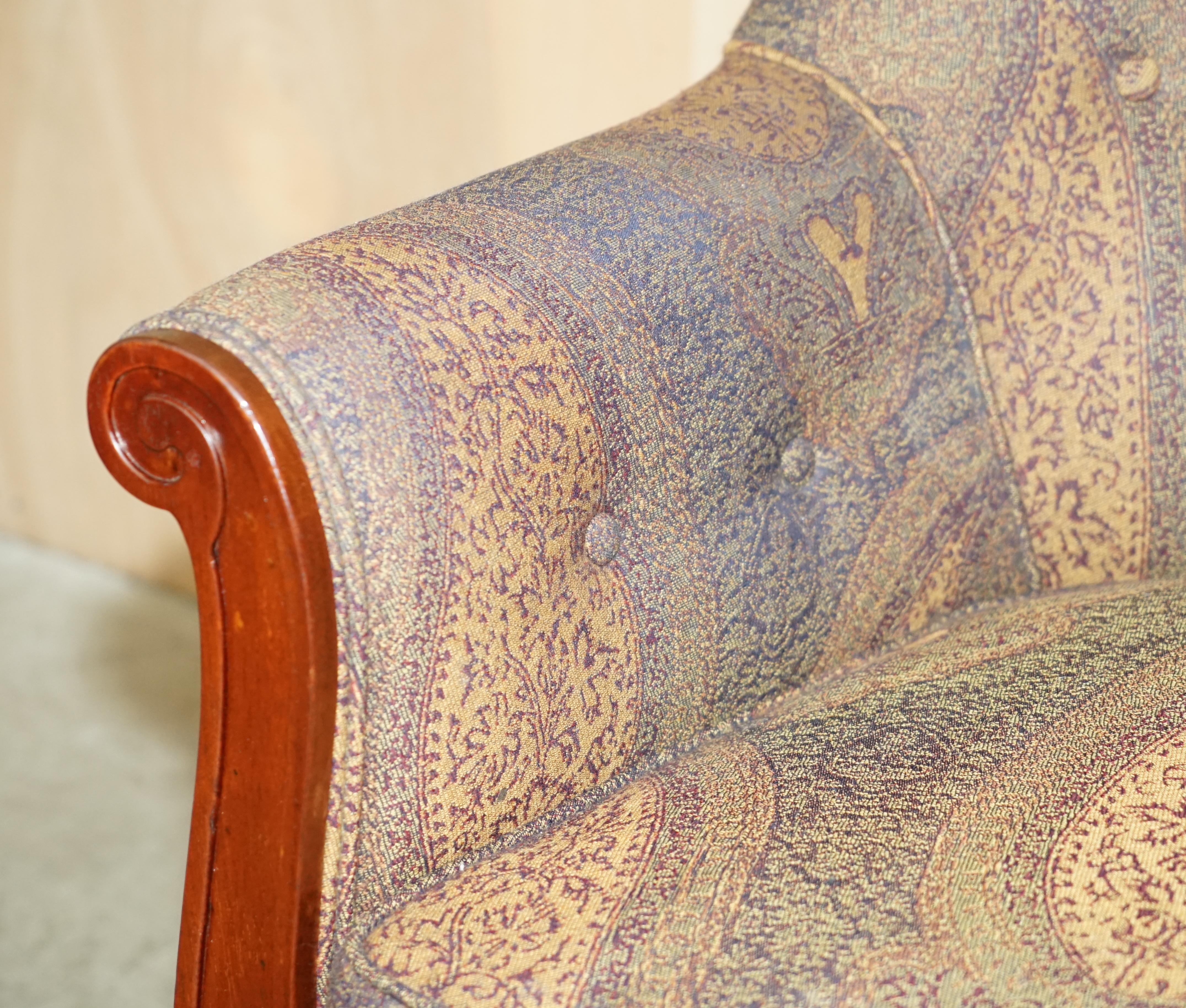 Hand-Crafted PAiR OF GEORGE SMITH WILLIAM IV LIBRARY ARMCHAIRS UNIQUE UPHOLSTERY For Sale