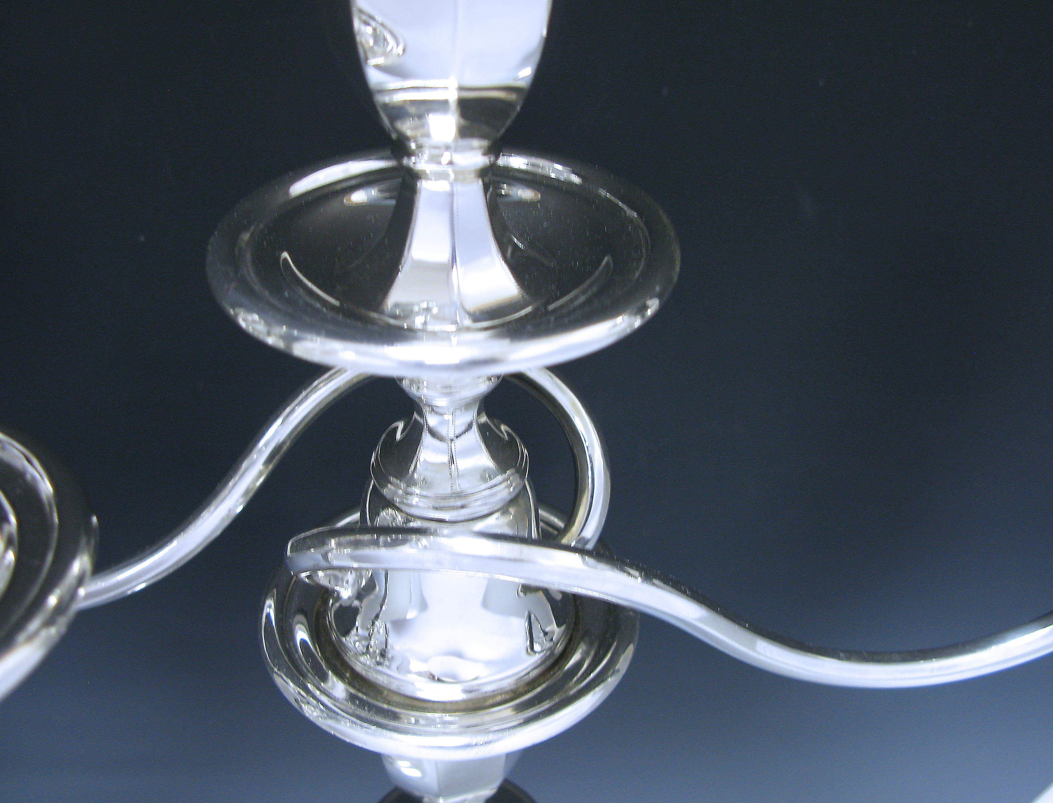 Pair of George V Antique Sterling Silver Three-Light Candelabra Made in 1912 For Sale 5