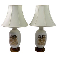 Pair of Georges Briard Gold Decorated Lamps