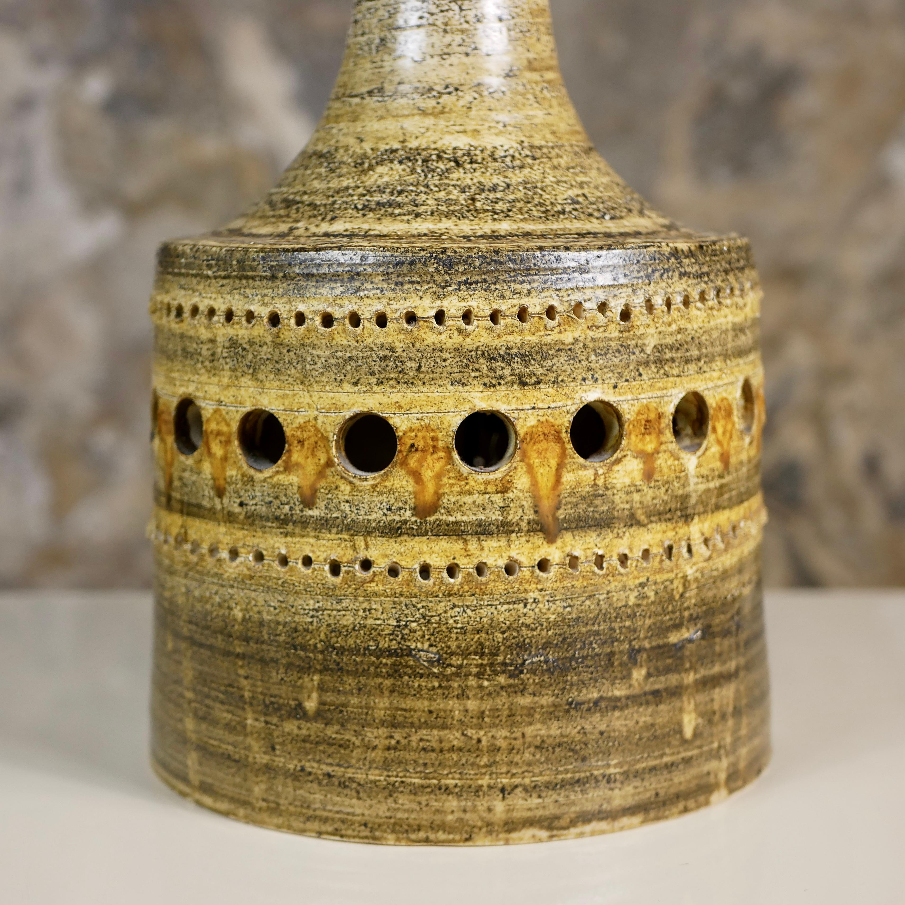 Pair of Georges Pelletier ceramic lamps, made in France, 1960s In Good Condition In Lyon, FR