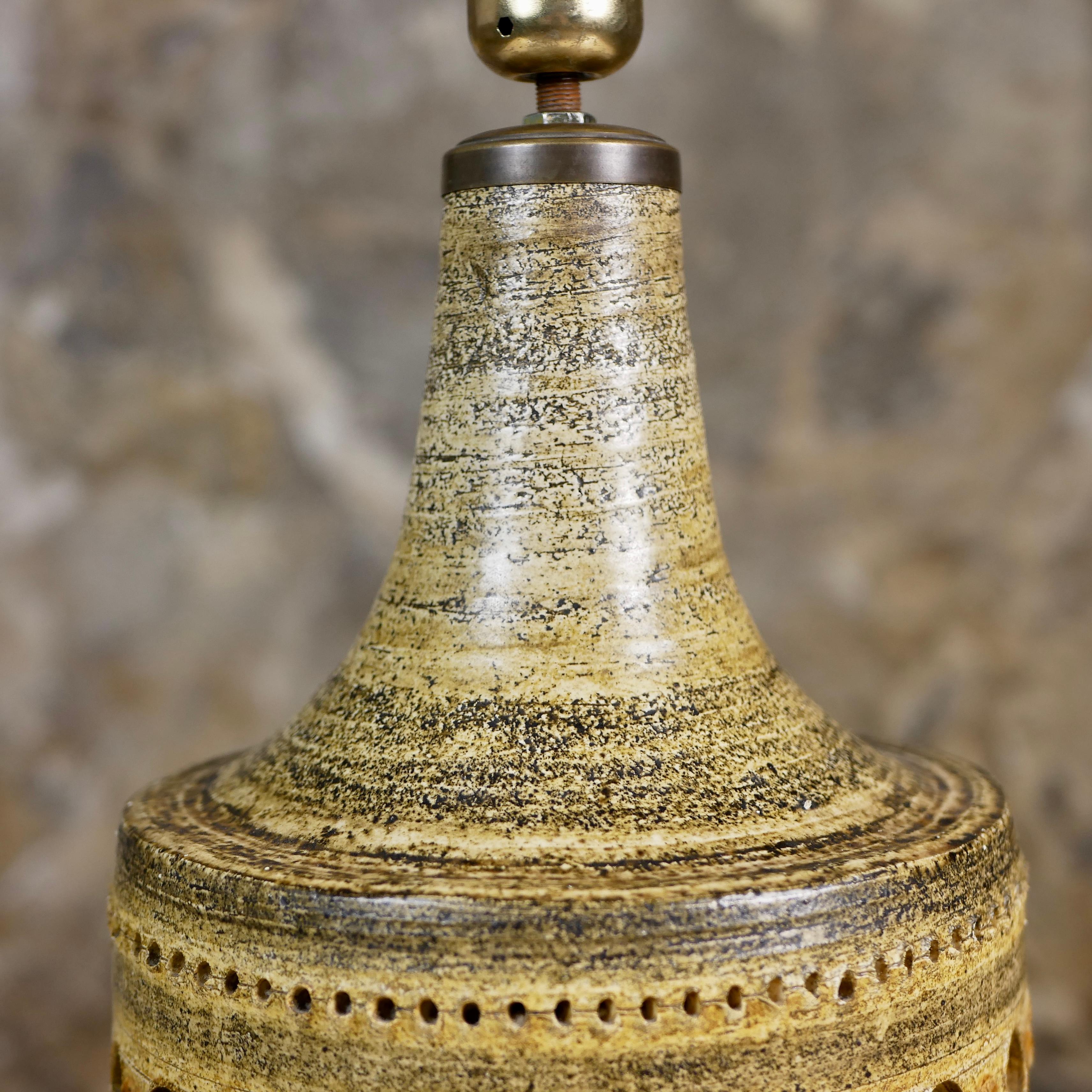 Mid-20th Century Pair of Georges Pelletier ceramic lamps, made in France, 1960s