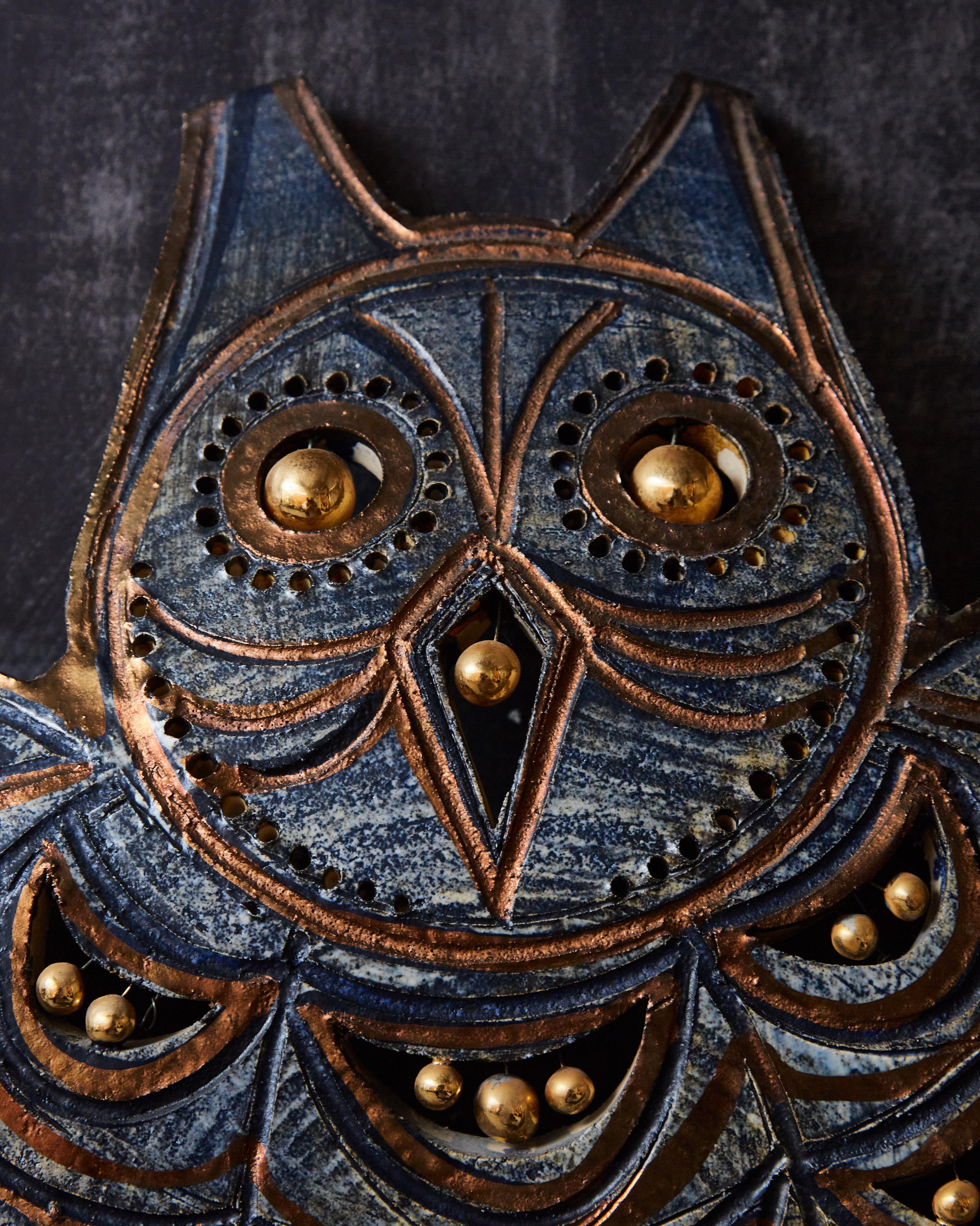 French Pair of Georges Pelletier Owl Wall Sconces