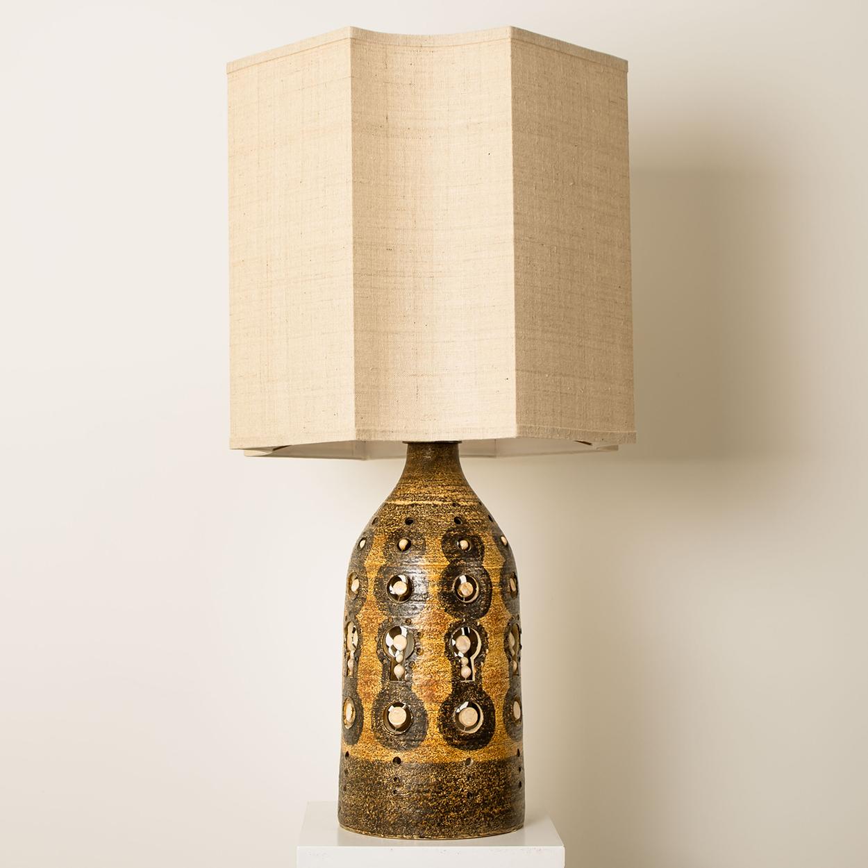 Ceramic Pair of Georges Pelletier Table Lamps, circa 1970, France