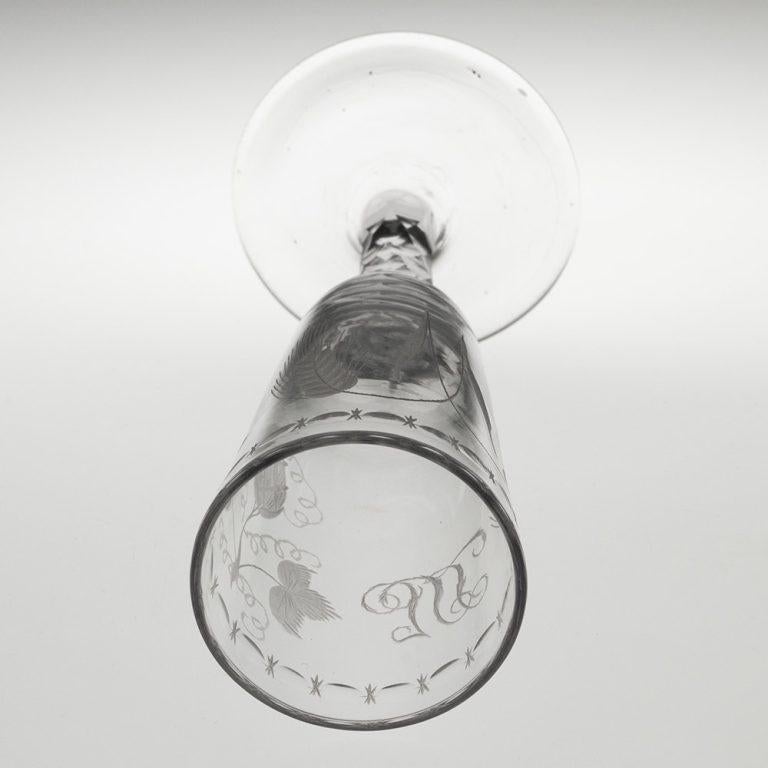 Pair of Georgian Ale Glasses with Facet Cut Stems c1780 For Sale 4