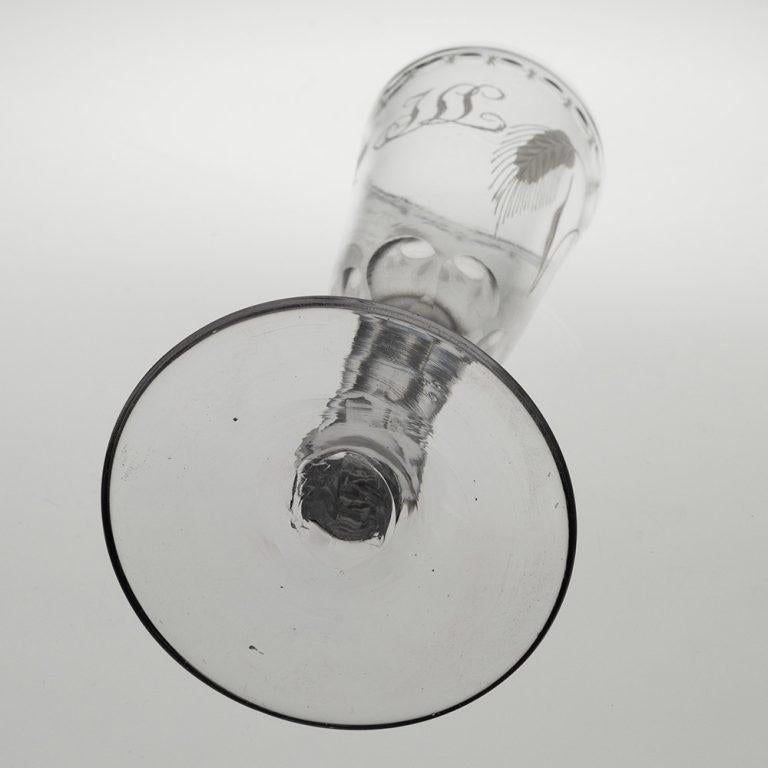 Pair of Georgian Ale Glasses with Facet Cut Stems c1780 For Sale 5
