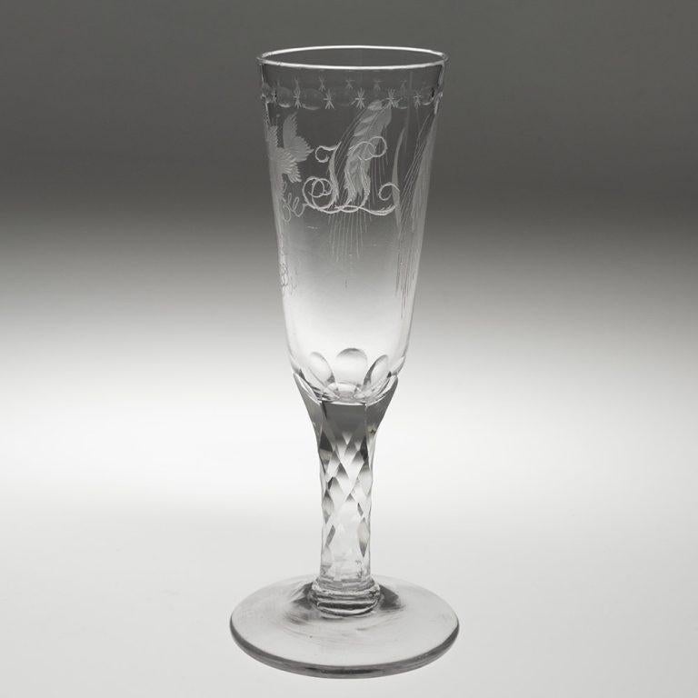 Pareja de copas de cerveza georgianas con tallos facetados c1780 en Bueno estado para la venta en Tunbridge Wells, GB